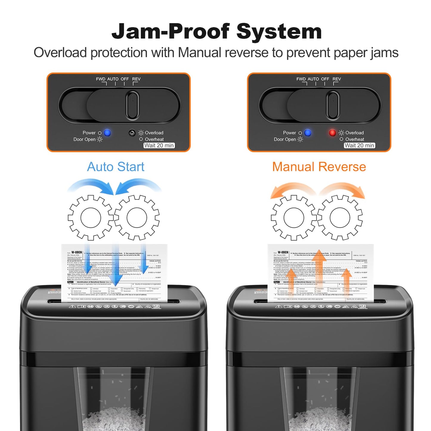 Bonsaii 12-Sheet Micro-Cut Paper Shredders for Home Office, Heavy Duty Document Shredder with 5.5 Gallon Pullout Bin for CD/Credit Card/Staple, 30 Mins Continuous Run Time, P-4 High Security