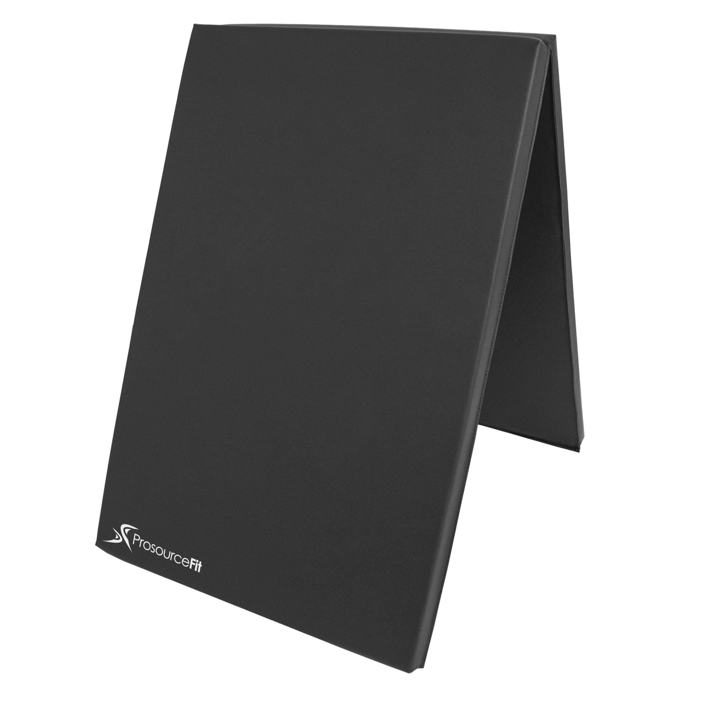 ProsourceFit Bi-Fold Folding Thick Exercise Mat 6’x2’ with Carrying Handles for MMA, Gymnastics Core Workouts, Black