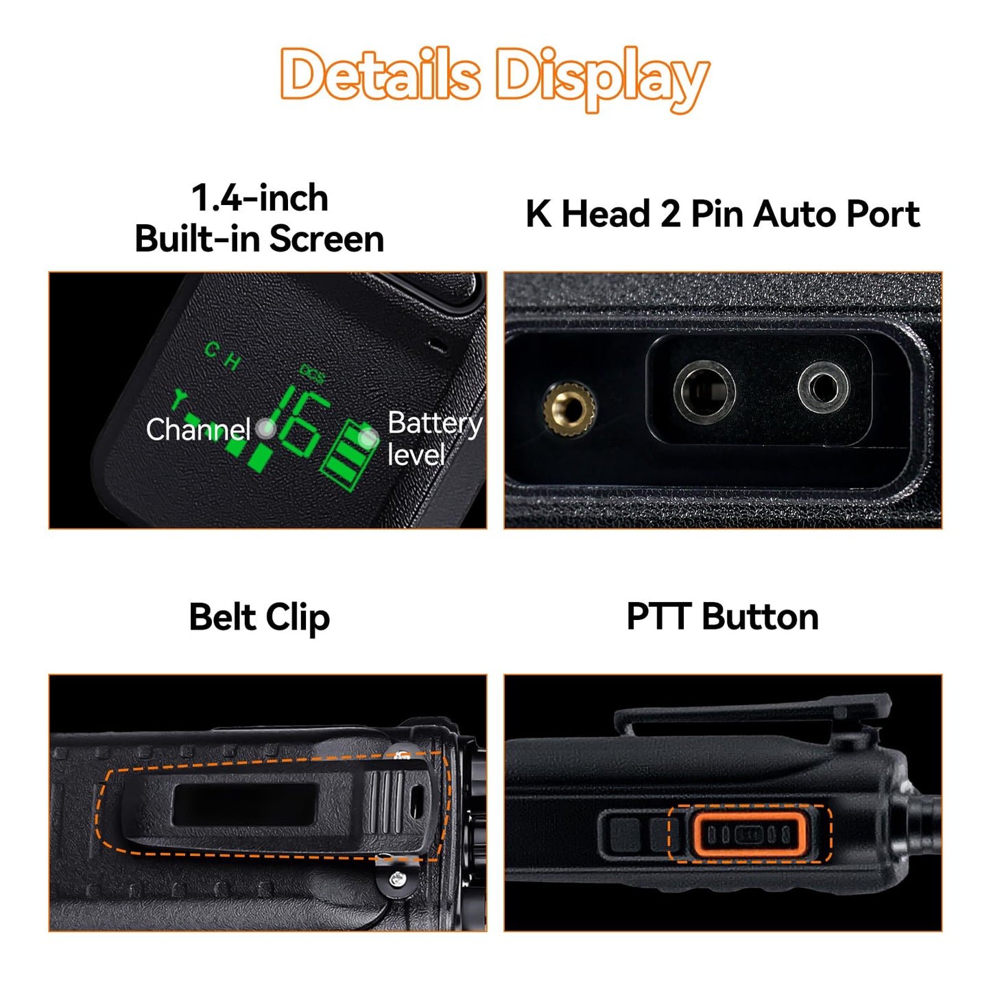 Retevis RT86 2 Way Radio Long Range,Professional Radio Walkie Talkies with Mic,Heavy Duty Two Way Radios,High Power, 2600mAh, Rechargeable Radios for Adults Warehouse Industrial Manufacturing(4 Pack)