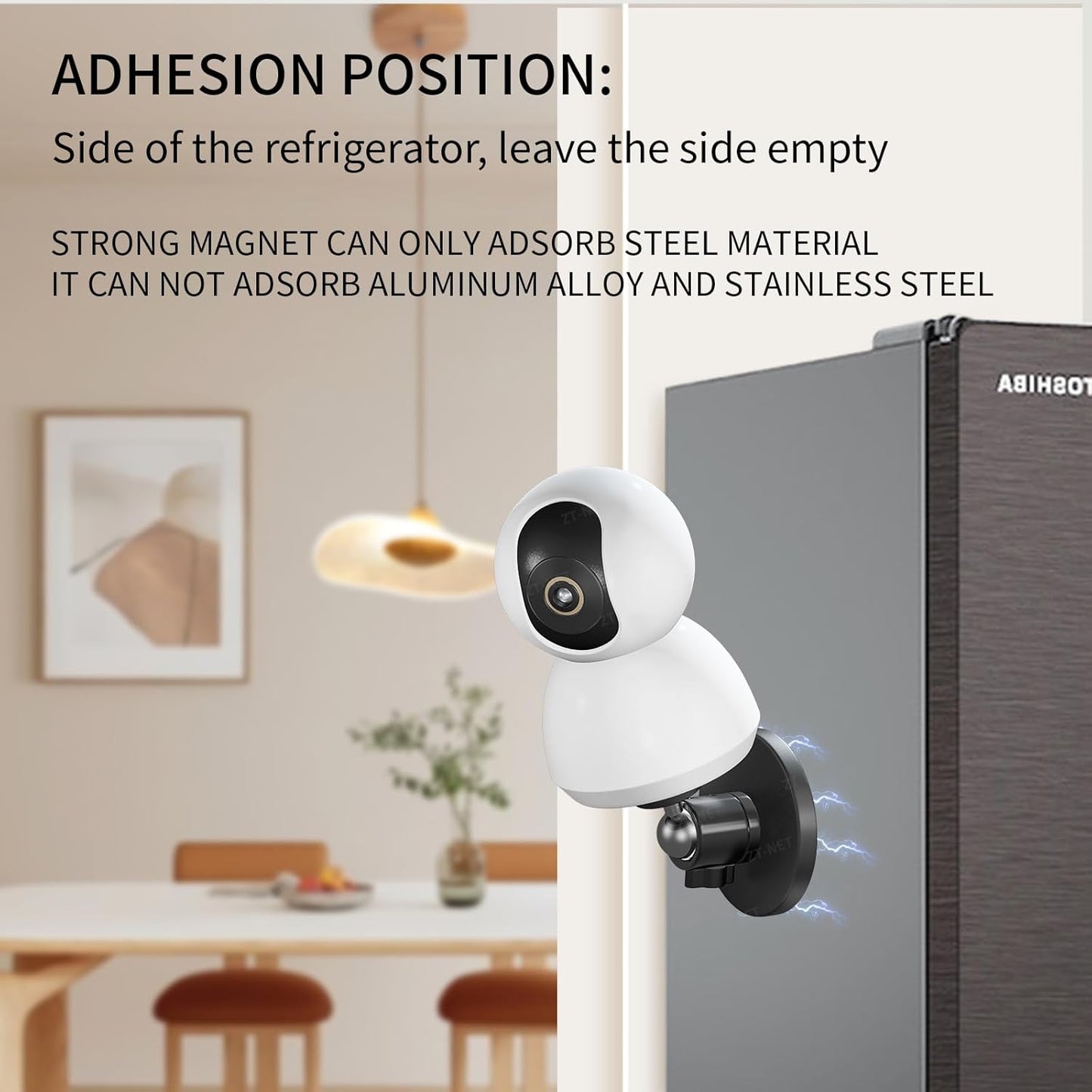 ZT-NET 24lb 1/4-20 Magnetic Camera Mount Base with Mini Ball Head Super Strong Rubber Coating Neodymium Magnet
