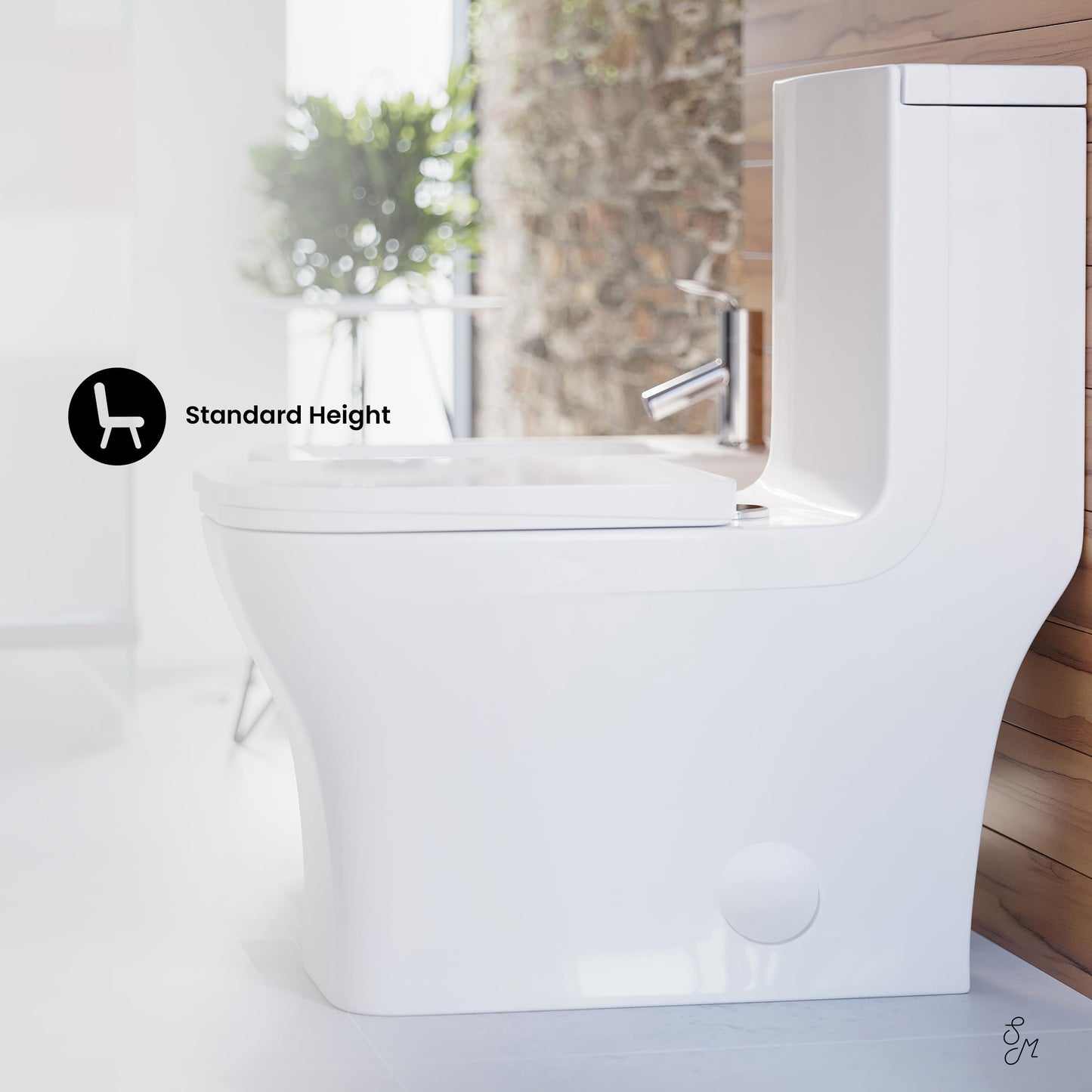 Swiss Madison Well Made Forever SM-1T278, Concorde One Piece Square Toilet Dual Flush 1.1/1.6 gpf with 10" Rough In