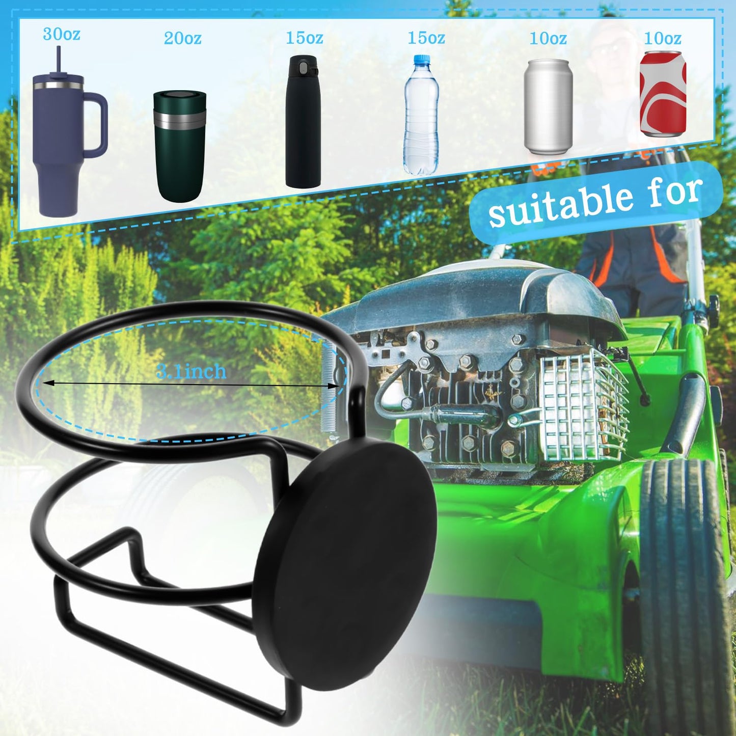 Magnetic Cup Holder, 3 Pack Portable Cup Holder for Tractor Mower Truck Car Fridge, Magnet Cup Drink Holder
