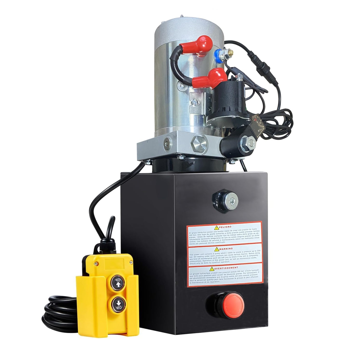 Single Acting Hydraulic Pump 8 Quart Hydraulic Power Units 12V DC Hydraulic Pump SAE#6 Connector for Dump Trailer Car Lifting