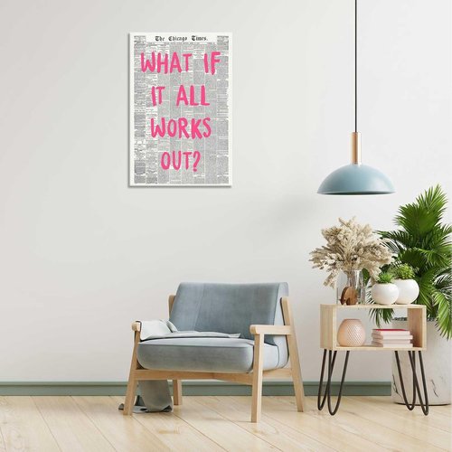 Drimiler Retro Newspaper Poster - Positive Affirming Quote Canvas Wall Art | 12x18in Framed Decor