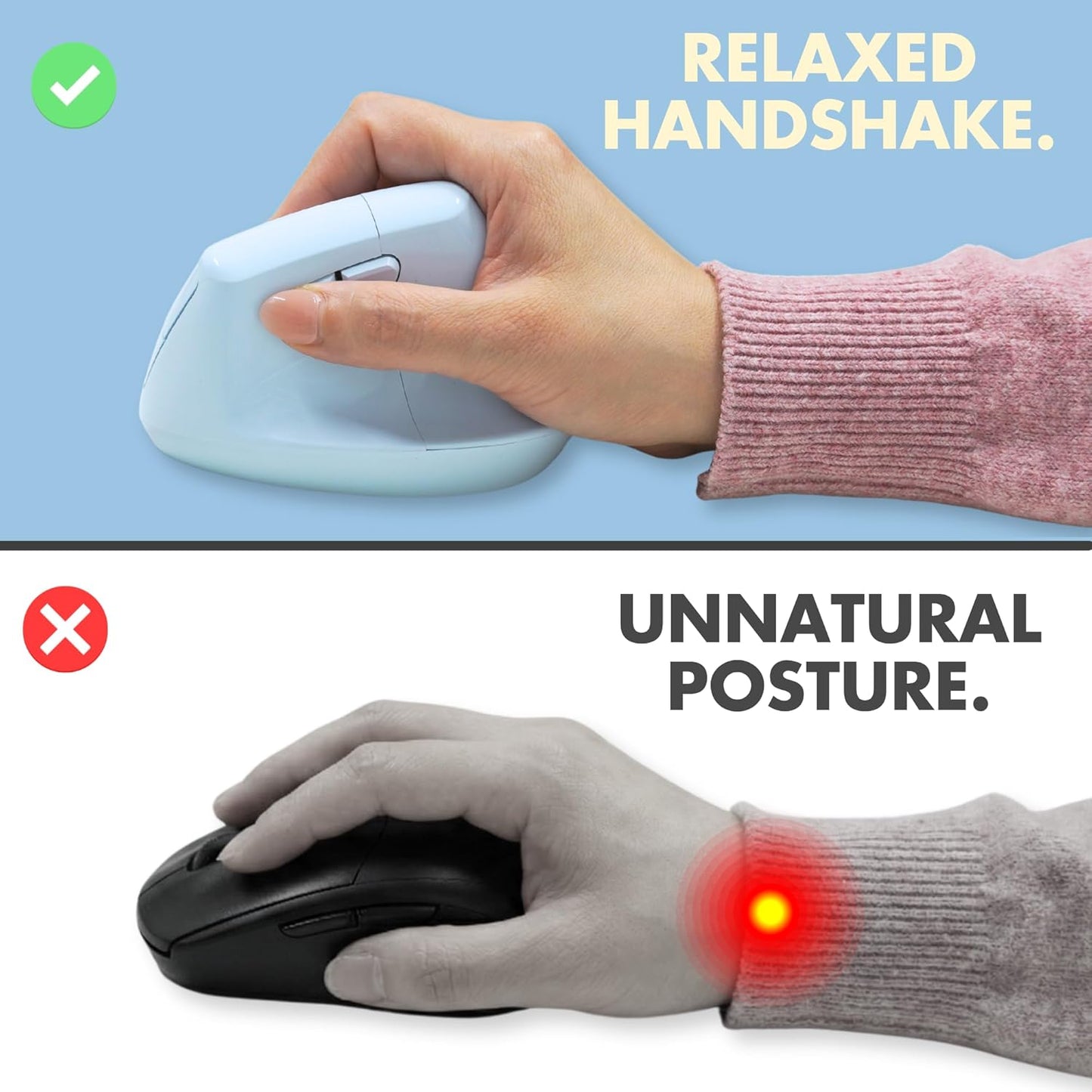 X9 Performance 2.4Ghz) 4000 6 Wireless Vertical Ergonomic Mouse - (BT + - Click in Comfort - Up to DPI, Button