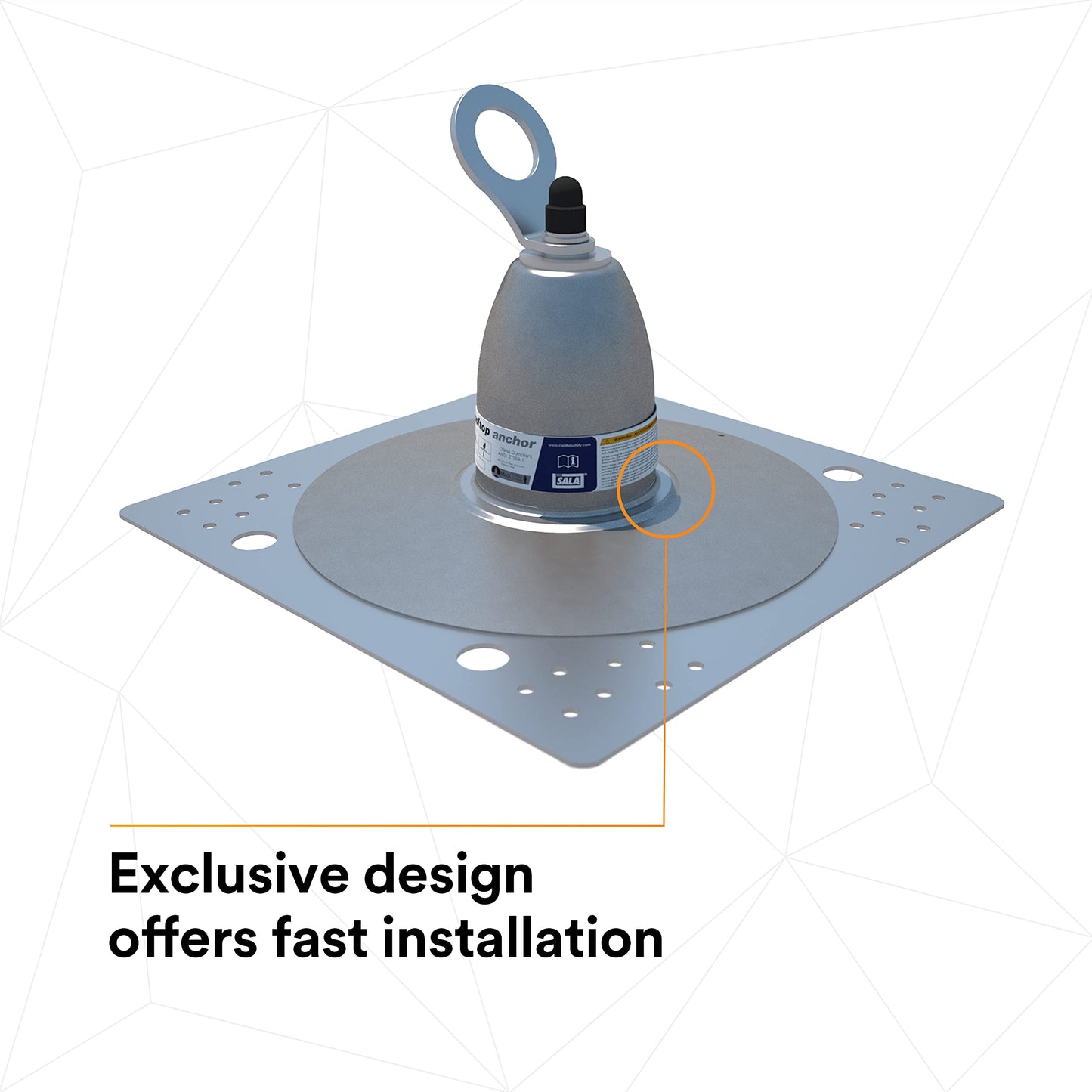 3M DBI-SALA 2100142 Roof Top Anchor for Bitumen Membrane and Built-Up Roofs with Weather Proofing Shroud, Silver