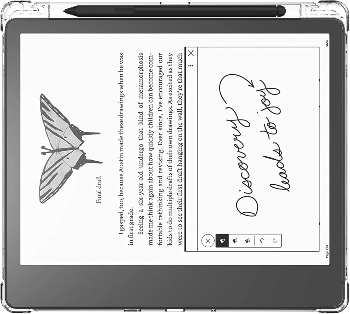 KEEXYICC 10.2" (2024 2022 Clear Case Compatible with Kindle Scribe Release/ Release) Skin Cover with Pen Holder