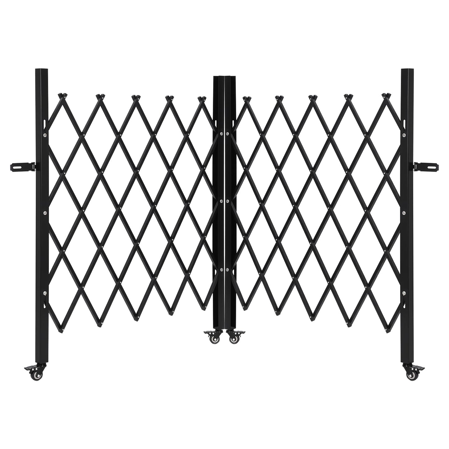 Double Expandable Gate, 41" H x 205" W Folding Security Gate, Folding Door Gate, Steel Accordion Security Gate, Flexible Garage Door gate, 360° Rolling Barricade Gate, Scissor Gate with Padlock