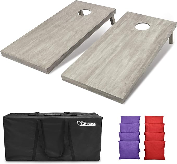 GoSports 4 ft x 2 ft Regulation Size Wooden Cornhole Boards Set - Includes Carrying Case and Bean Bags (Choose Your Colors) Over 100 Color Combinations
