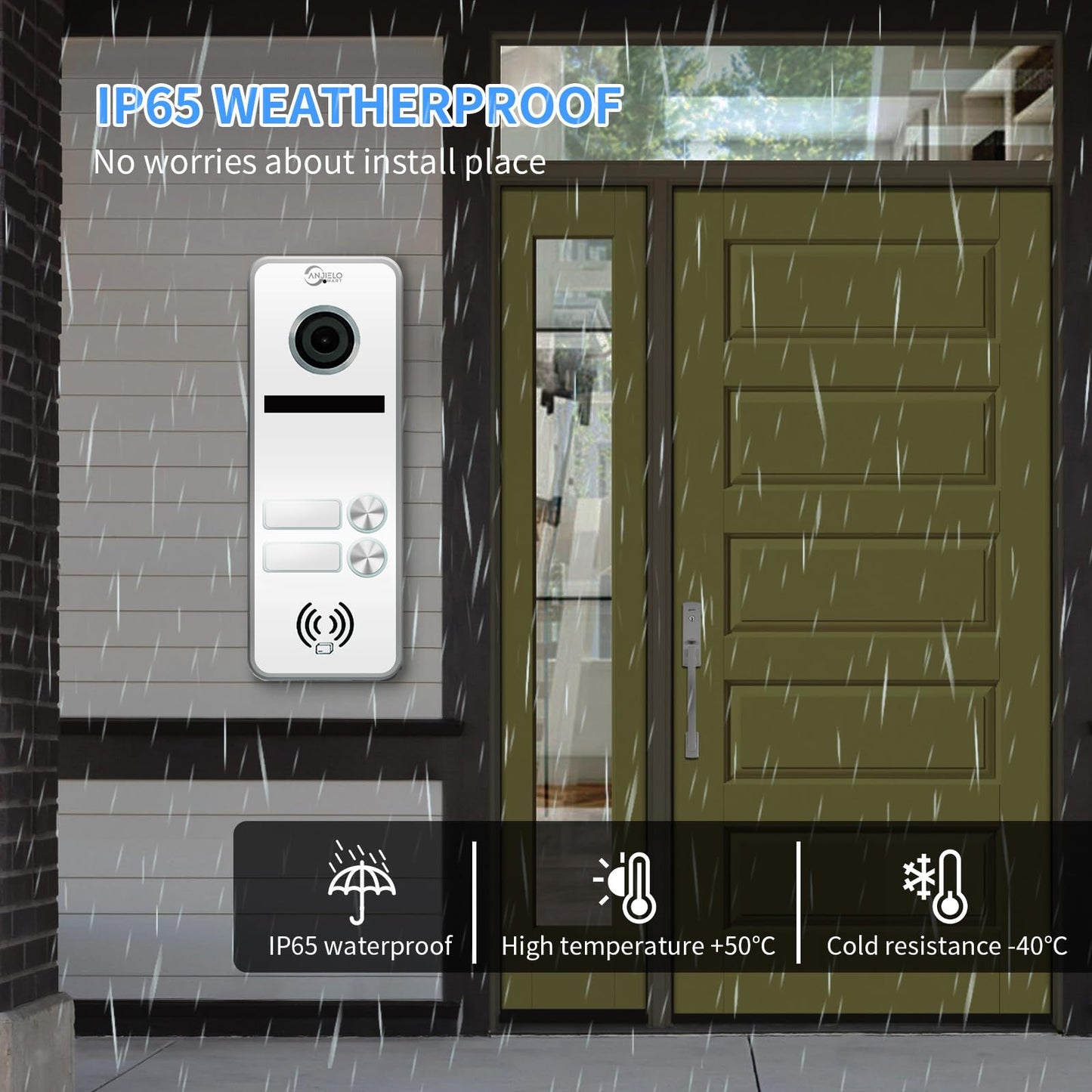 Wired Apartment Video Intercom System 2 Units 7 Inches Touch Monitor Wireless Wifi Video Doorbell System,Video Door Phone Kit,Indoor Outdoor Support Monitoring, Unlock, Dual Way Intercom for Home