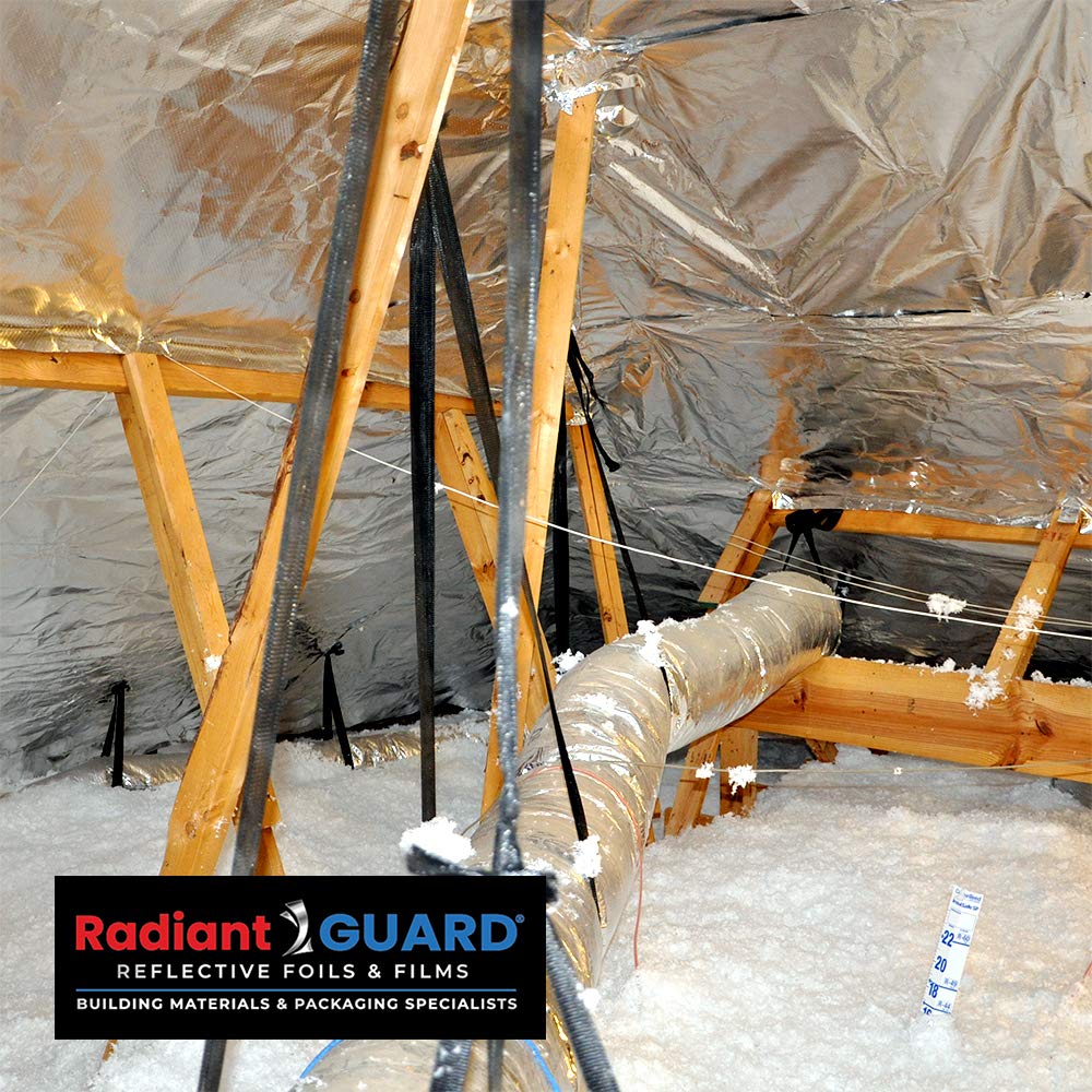 Radiant Barrier Attic Insulation 500 sq ft Xtreme Heavy Duty Reflective Foil Insulation, 48-inch by 150-feet Perforated Breathable Double Reflective Aluminum House Wrap Thermal Roll