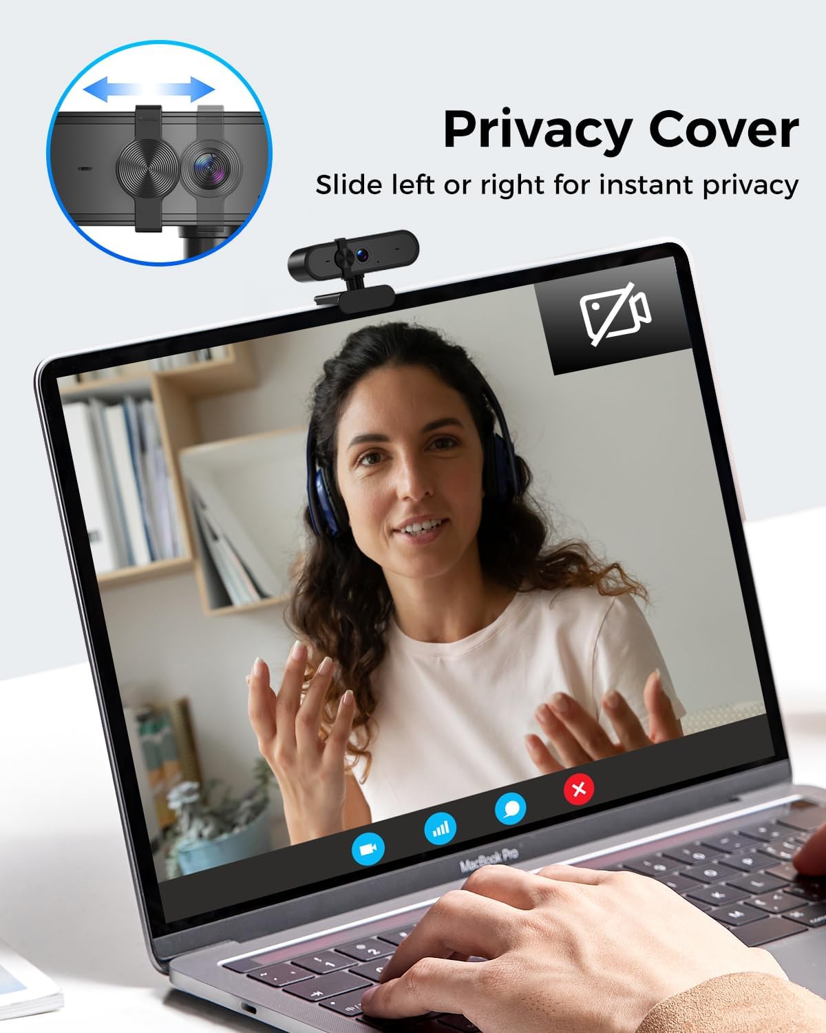 Edew 1080P Webcam Computer Camera with Microphone & Wide View - Auto Light Correction Webcam for PC, Mac, Laptop