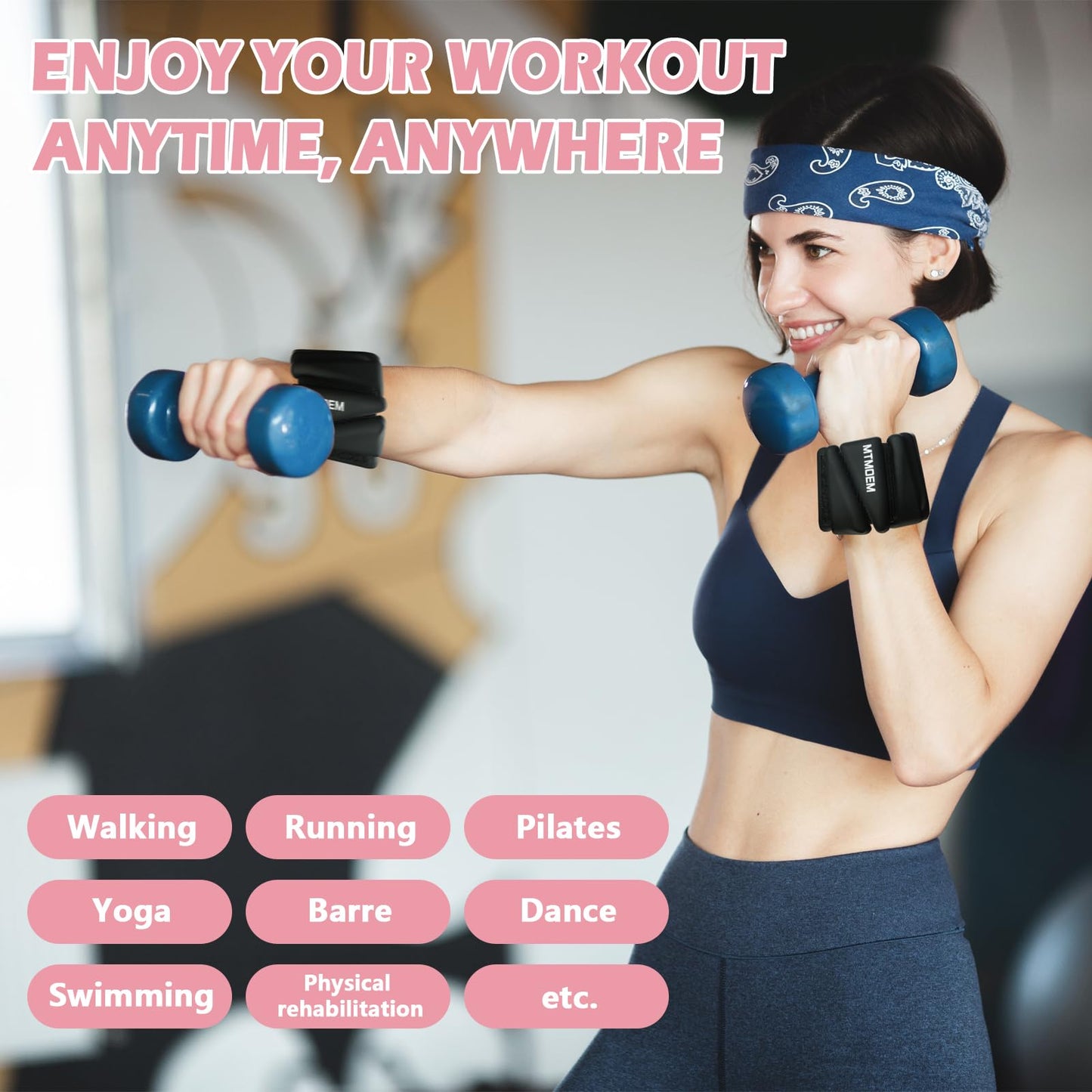 Ankle Weights for Women & Men, Adjustable Wrist & Ankle Weights 2 LB Each for Beginner & Pro, Soft Silicone Weighted Bangle for Walking, Pilates, Yoga, Running, Swimming, Arm & Leg Workouts (Set of 2)