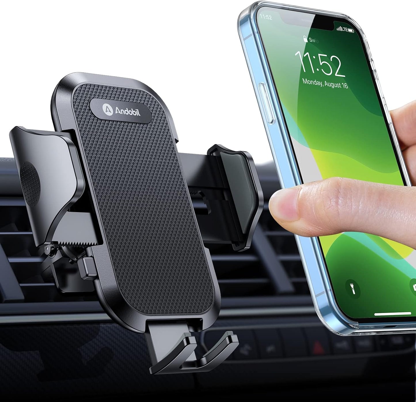 andobil 2026 17 15 14 13 S26 S25 Upgraded Car Phone Holder Mount for Vent, Military Sturdy Metal Clip Air Vent Phone