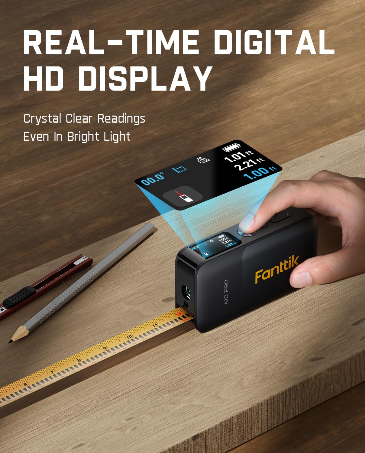 Fanttik A10 Pro 2-in-1 Digital Laser Tape Measure with HD IPS Color Display & Fanttik F2 Master Mini Cordless Rotary Tool Kit 4V