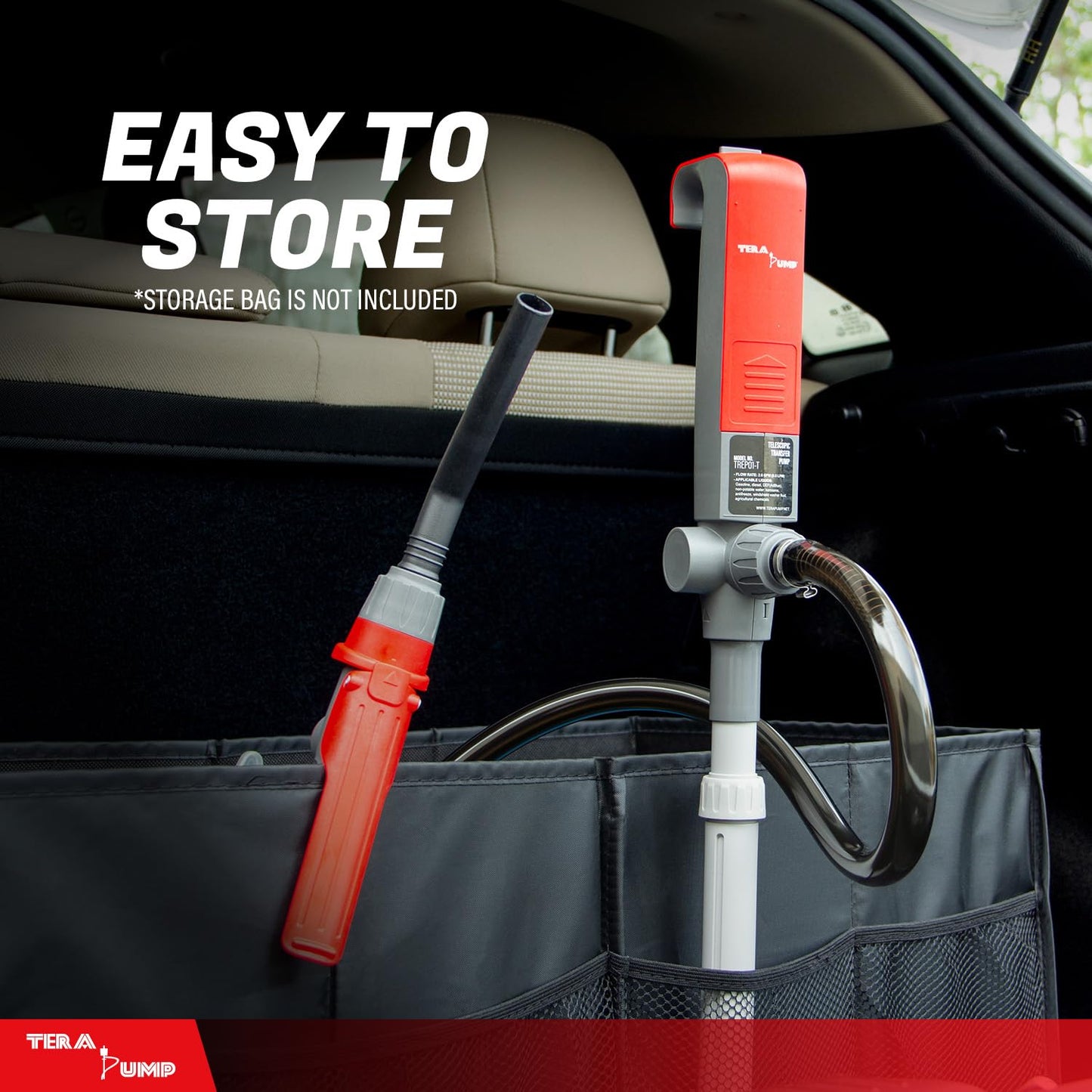 TERA PUMP [2PK] TREP01-T Multipurpose Battery Powered Fuel Pump with Quick Stop Nozzle for E85, Diesel, DEF, Kerosene - Gas Liquid Transfer Pump with Telescopic Suction (2.6 GPM, 360 Swivel Nozzle)