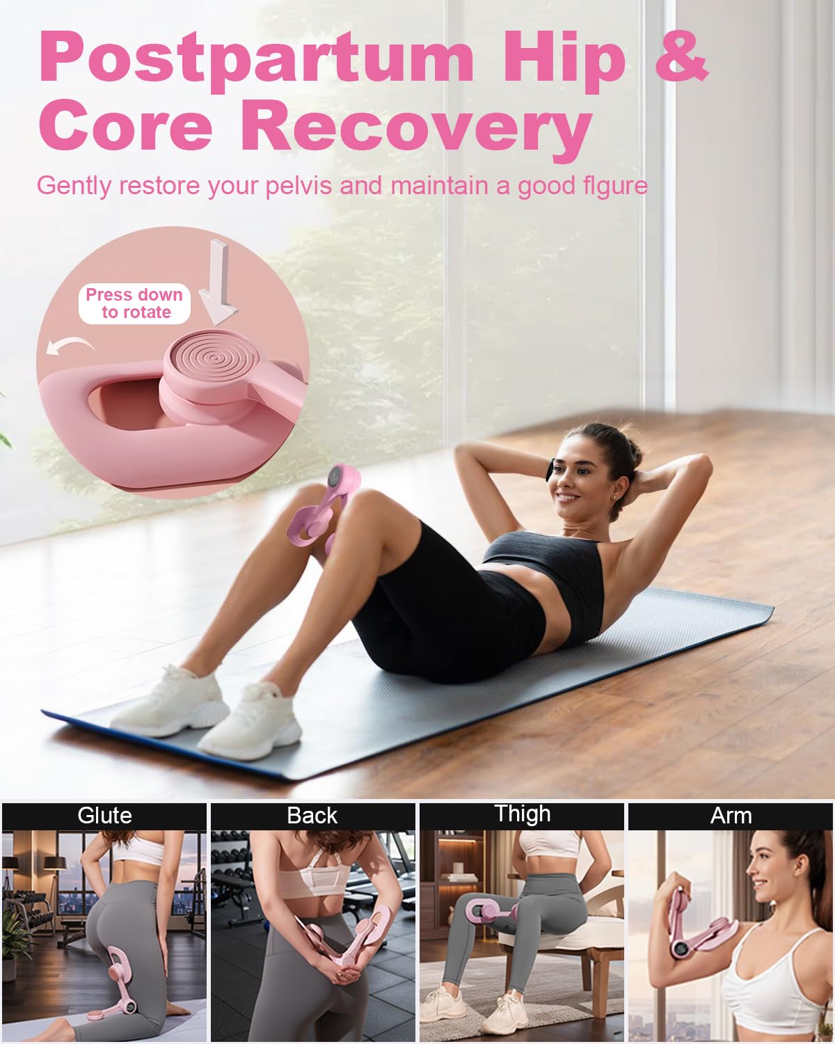 Pilates Ball and Ring Set for Women, At Home Pilates Kit with Thigh Master, 5 level Resistance Bands, Yoga Ball & Muscle Massage Ball, 18 Pcs Pilates Essential Kit for Toning Fitness Workout Equipment