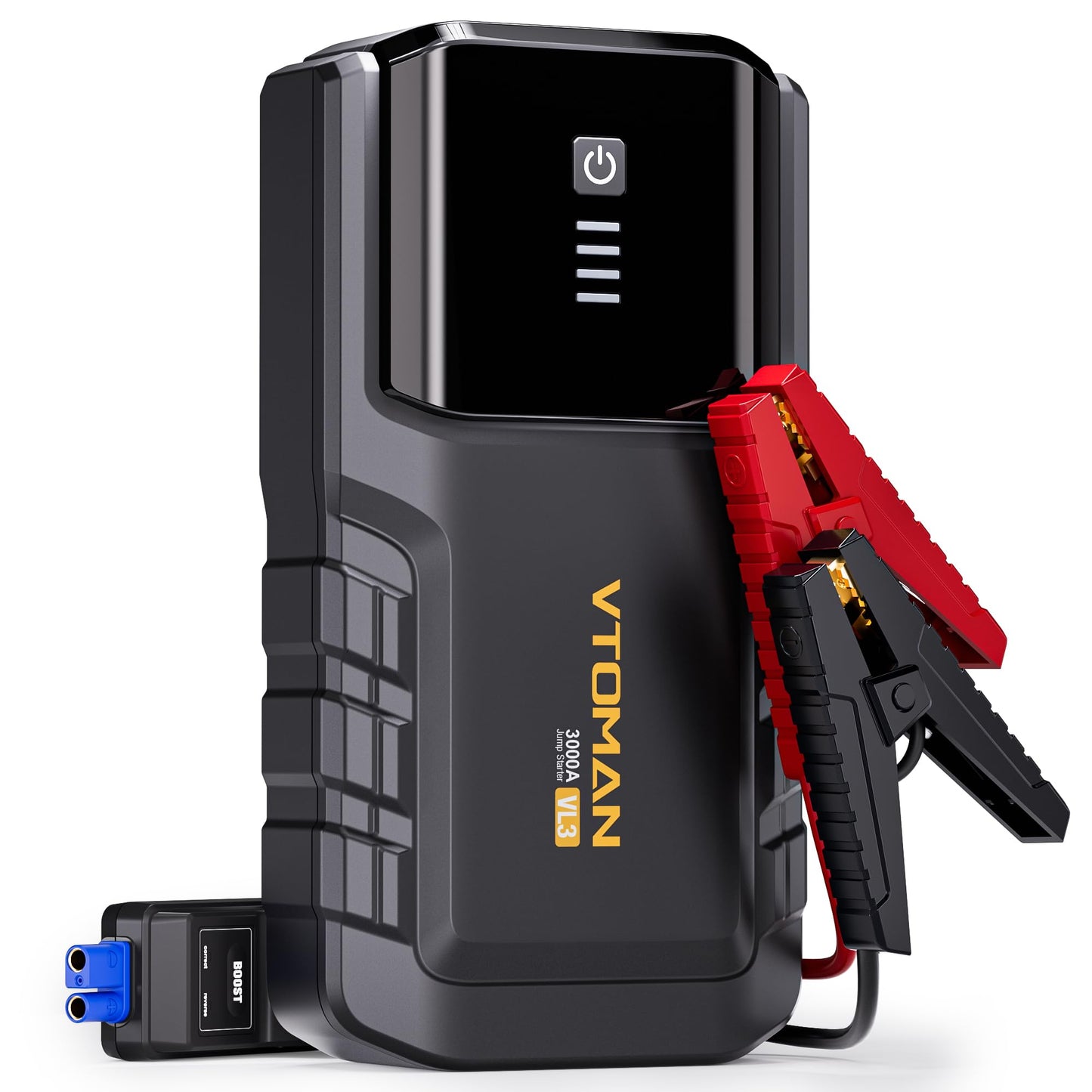 VTOMAN VL3 Jump Starter Upgraded with LiFePO4 Battery, 3000A Portable Car Battery Booster for Up to 7.0L Gas and 5.0L Diesel Engines, 12V Jump Box with LED Flashlight, Jumper Cable, Storage Bag