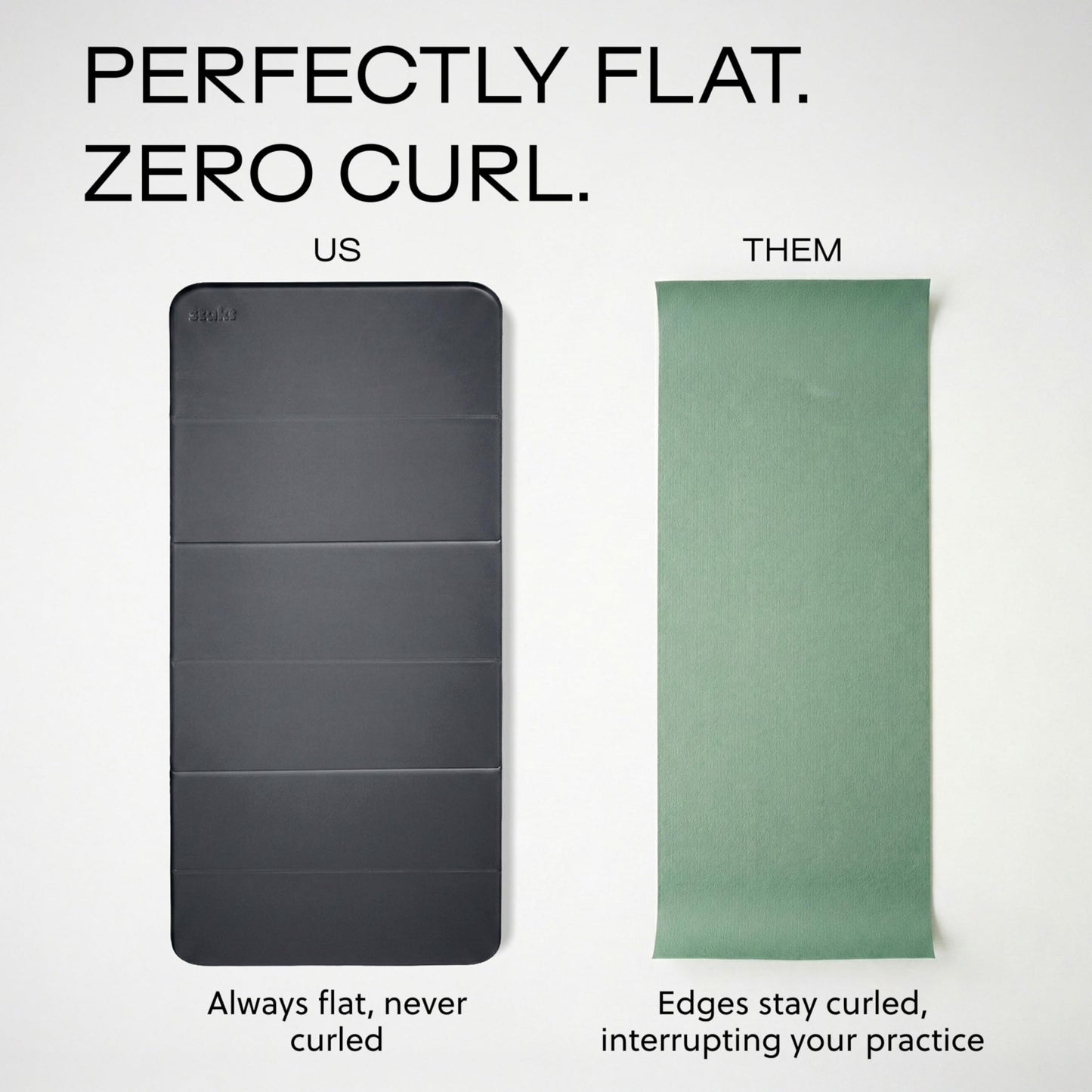 Stakt The Original Foldable Yoga Mat, Premium Foldable Exercise & Workout Mat with Non-Slip Surface, Lightweight Portable for Studio or Home Use, As Seen on Shark Tank - Iron