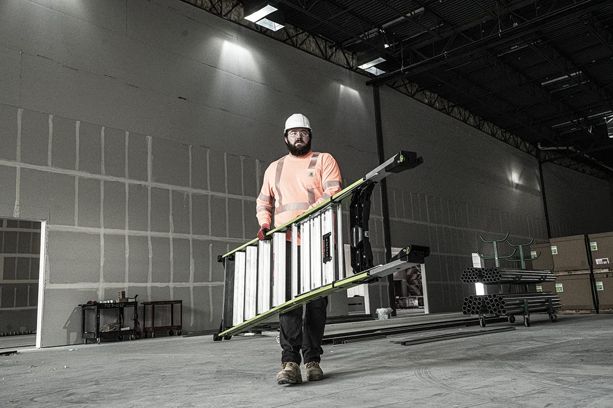 Fortress, 6' Model - ANSI Type IAA - 375 lb Rated, Fiberglass Platform Ladder with Ground CUE, Wraparound Enclosure, and Auto-Closing Gate