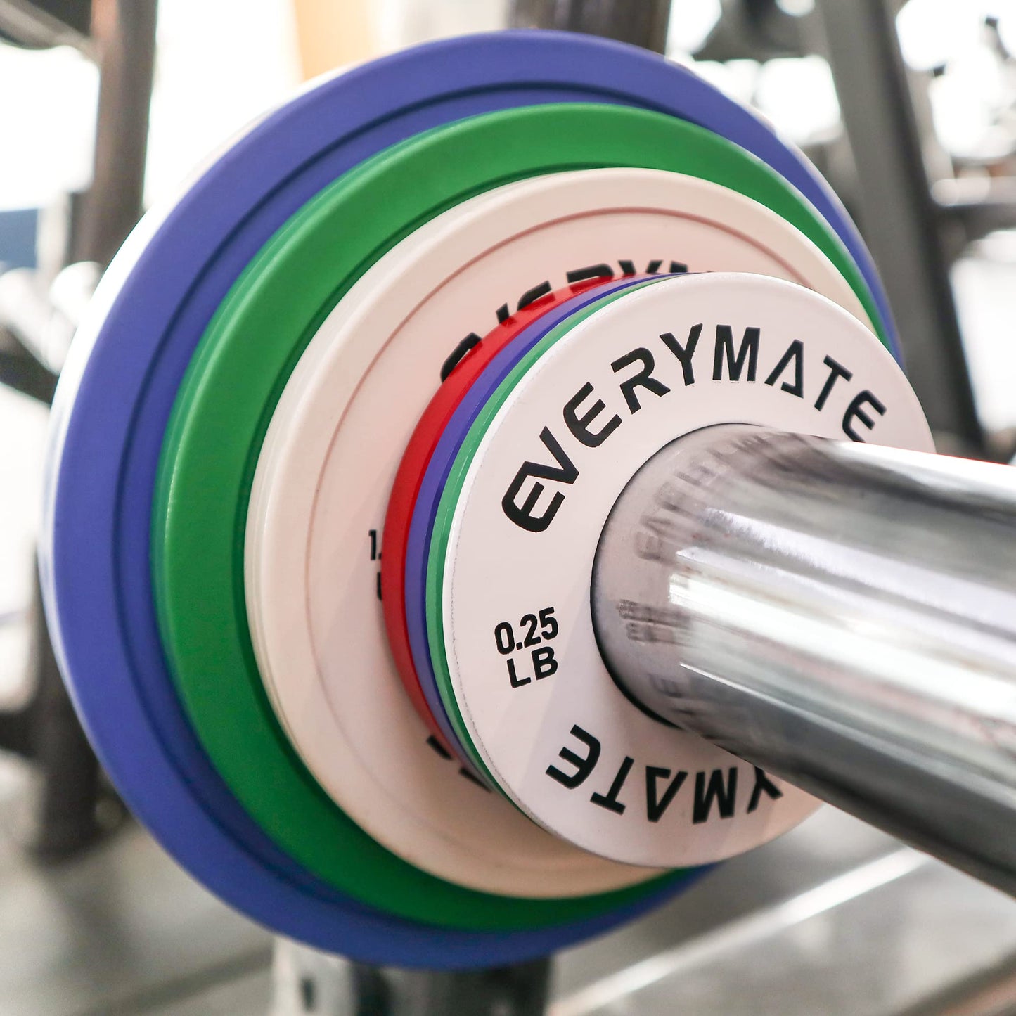 EVERYMATE Fractional Weight Plates Set of 8 Micro Plate Pair 0.25LB 0.5LB 0.75LB 1 LB for Olympic Barbells Strength Training