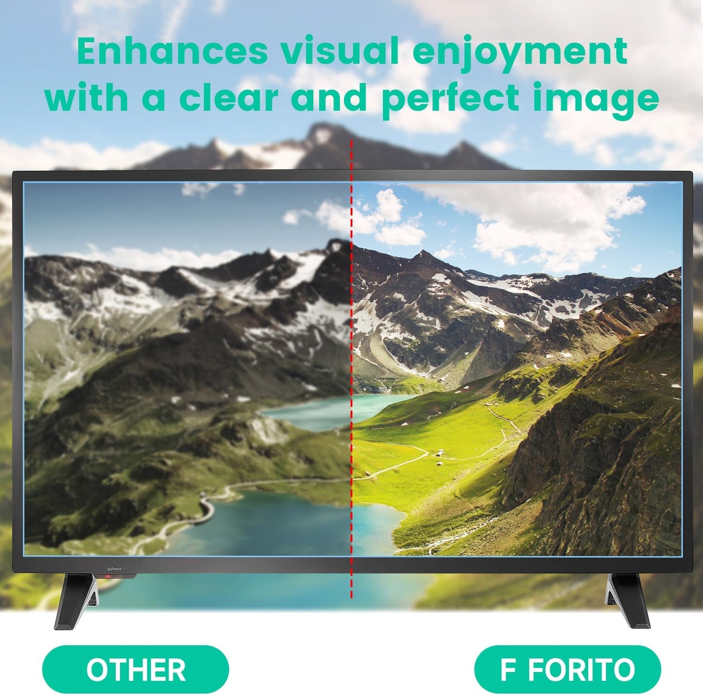 32 Inch 16:9 32" 4K F FORITO Anti Blue Light Matte TV Screen Protector, Eye Protection Anti Glare Computer Screen Cover