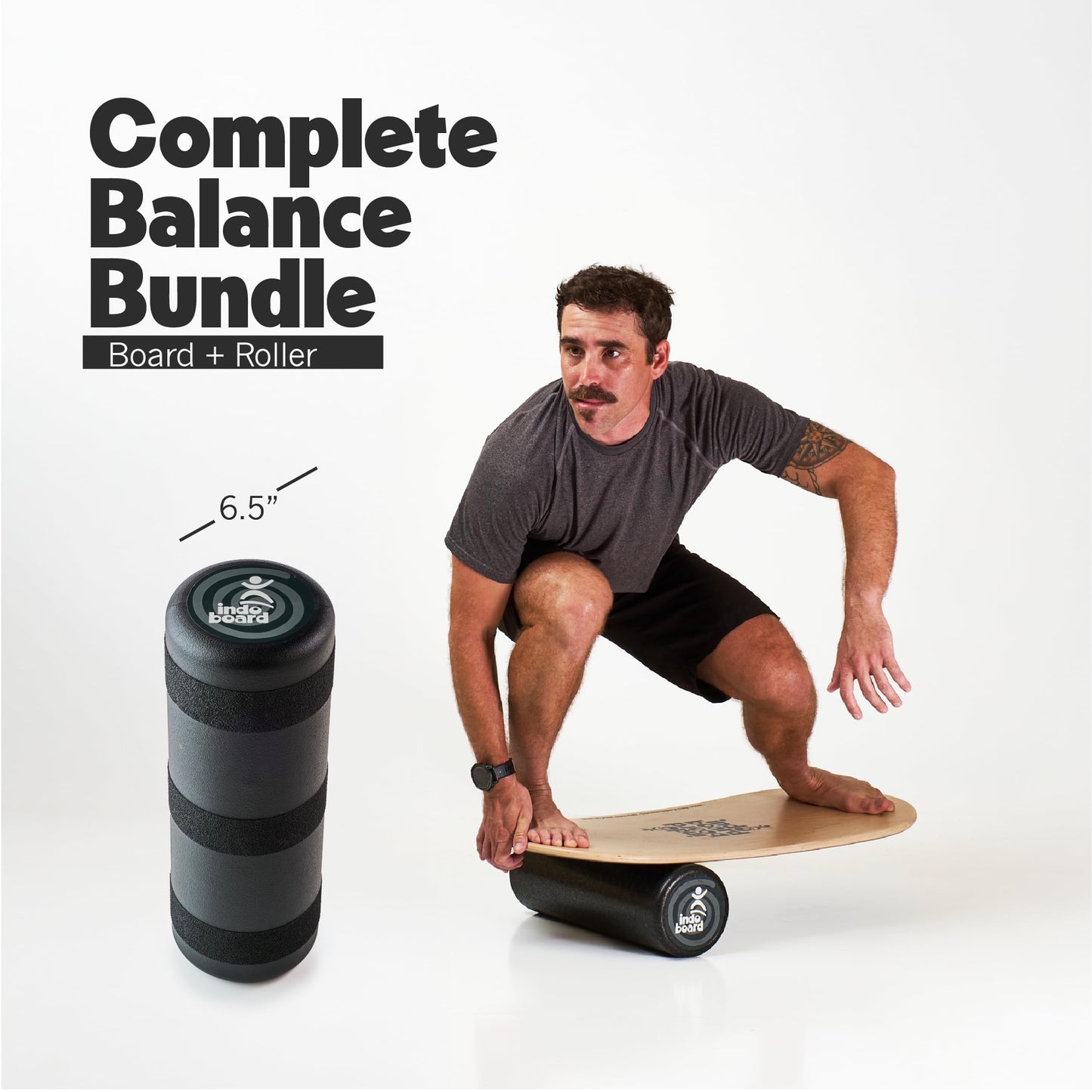 The Indo Board “Rocker” Model. Balance Board with Roller. Balance Training for Core Strength, Stability & Athletic Performance - Surfing, Skateboarding, Snowboarding. Designed for Progression.