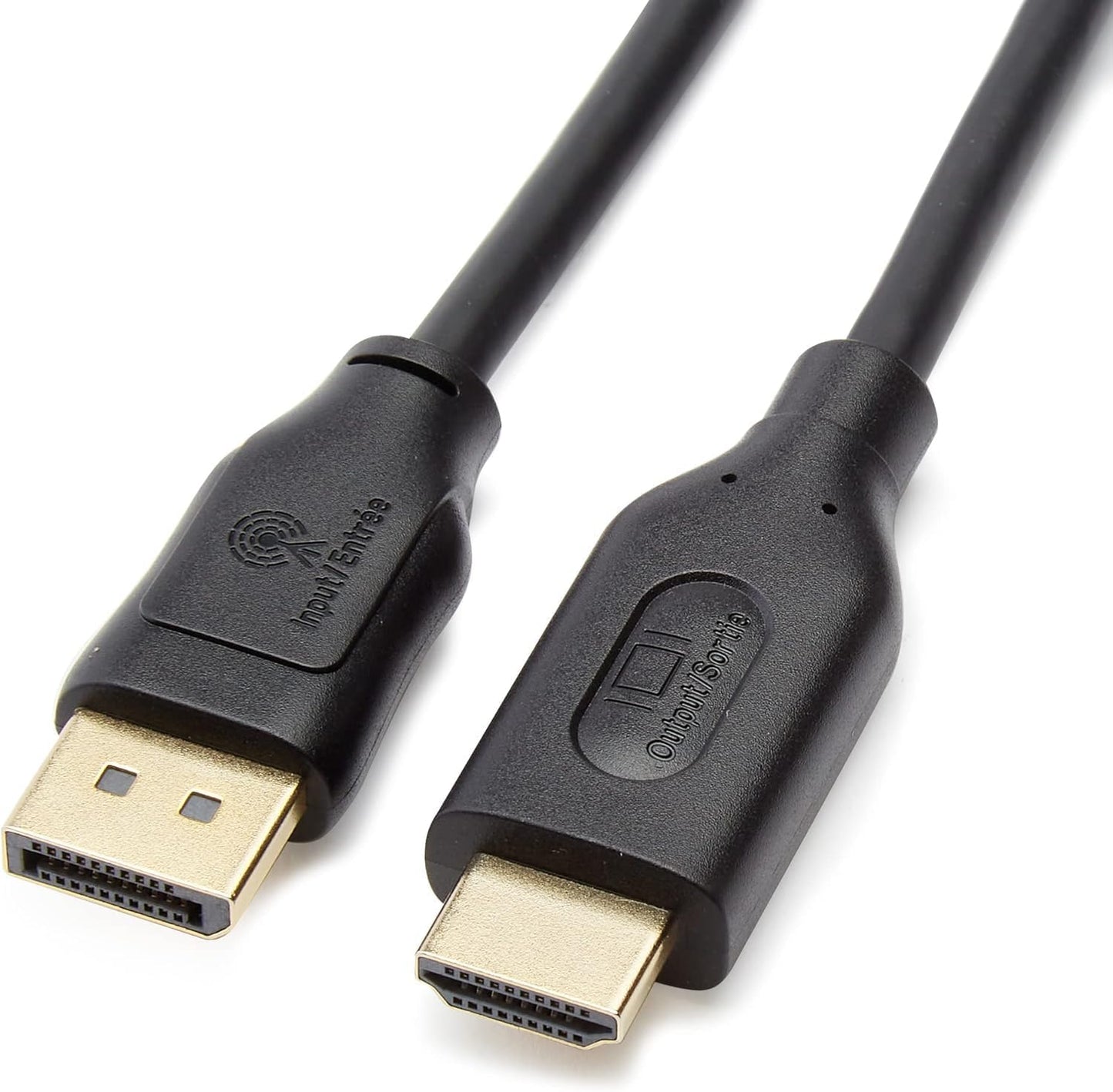 4k@30Hz, 1920x1200, 1080p, 10 Amazon Basics DisplayPort to HDMI Cable, Uni-Directional, Video and Audio, Gold-Plated
