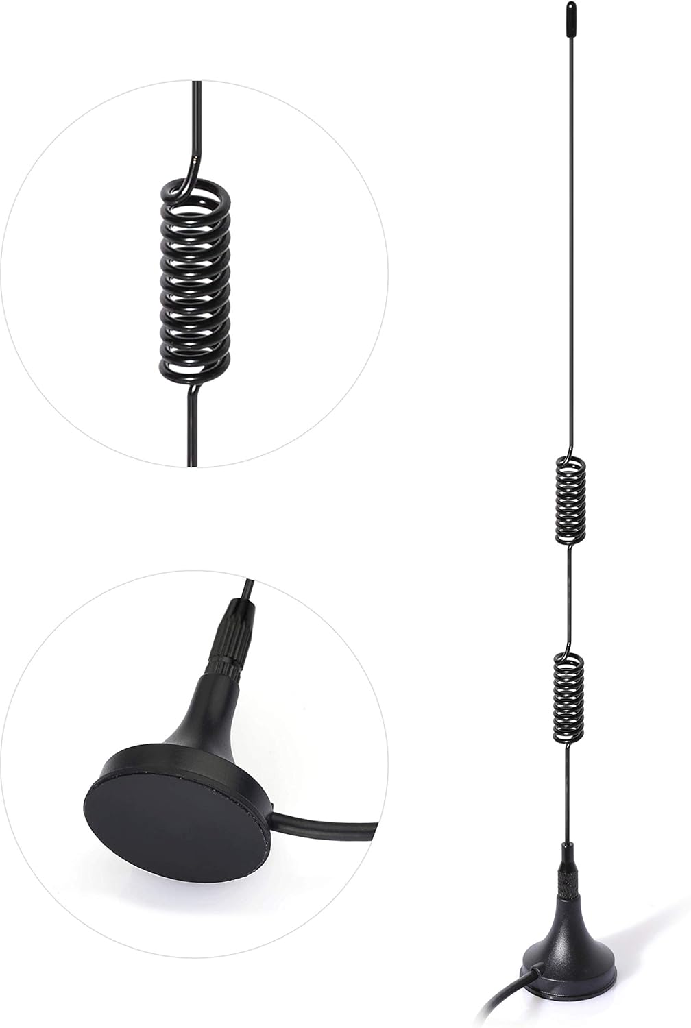 BINGFU VHF UHF Ham Amateur Radio Police Scanner Antenna Magnetic Base BNC Male Antenna Compatible with Uniden Bearcat
