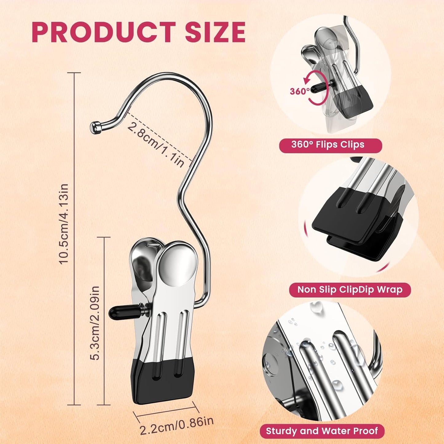 Skiennix 30 Pack Pants Hangers - Space-Saving Clip Organizers for Leggings, Jeans, and Skirts