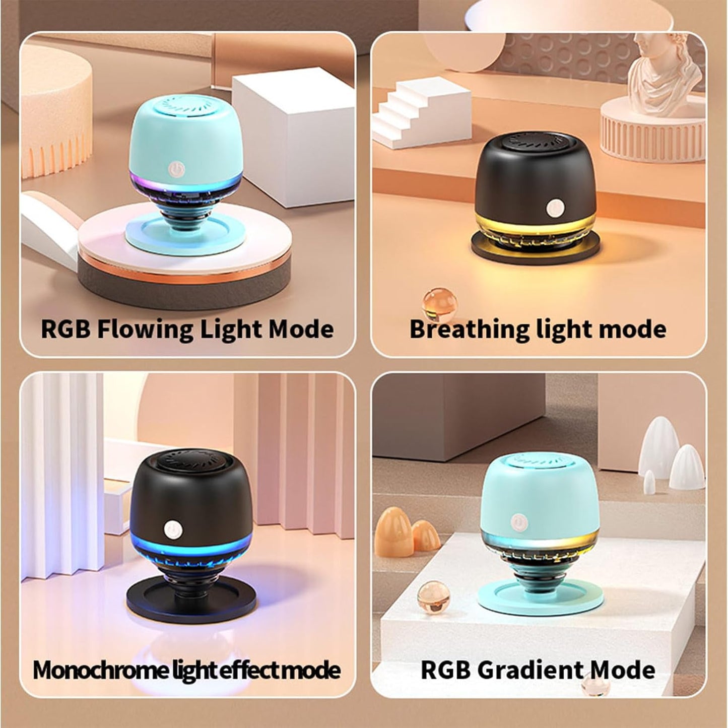 aipidmaga IPX67 6 Waterproof Shower Bluetooth Speaker,Magnetic Speakers,Wireless Induction Bluetooth Speaker with RGB