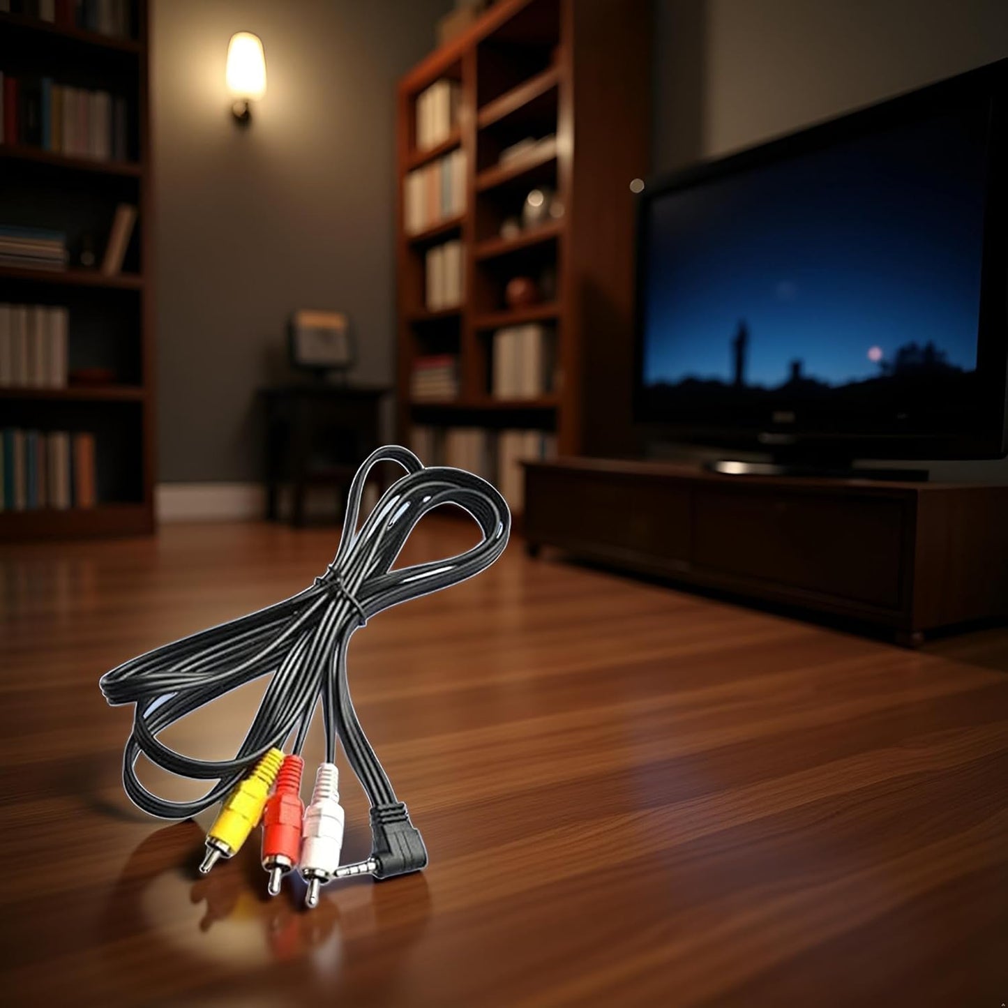 WsjiaboFux K2KC4CB00020AccessoriesCamera Black AV A/V Audio Video TV-Out Cable/Cord/Lead for Panasonic Camcorder