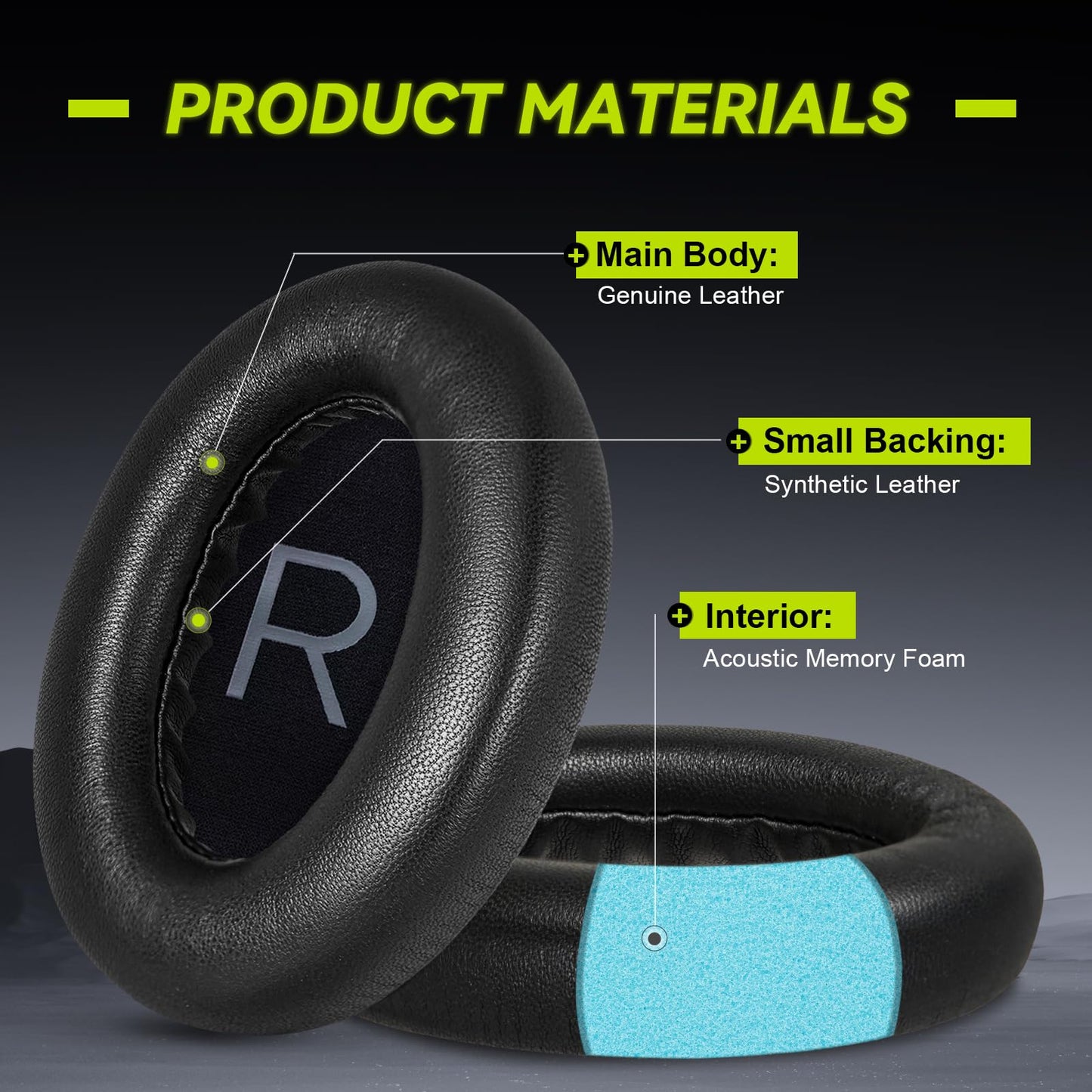 Replacement Ear Pads for Bose NC700 / 700 Noise Cancelling Headphones, Aurivor Lambskin Leather Earpad Covers/Cushion Kit with Plush Memory Foam, Thickened Comfort, Tear-Resistant Seams (Black)