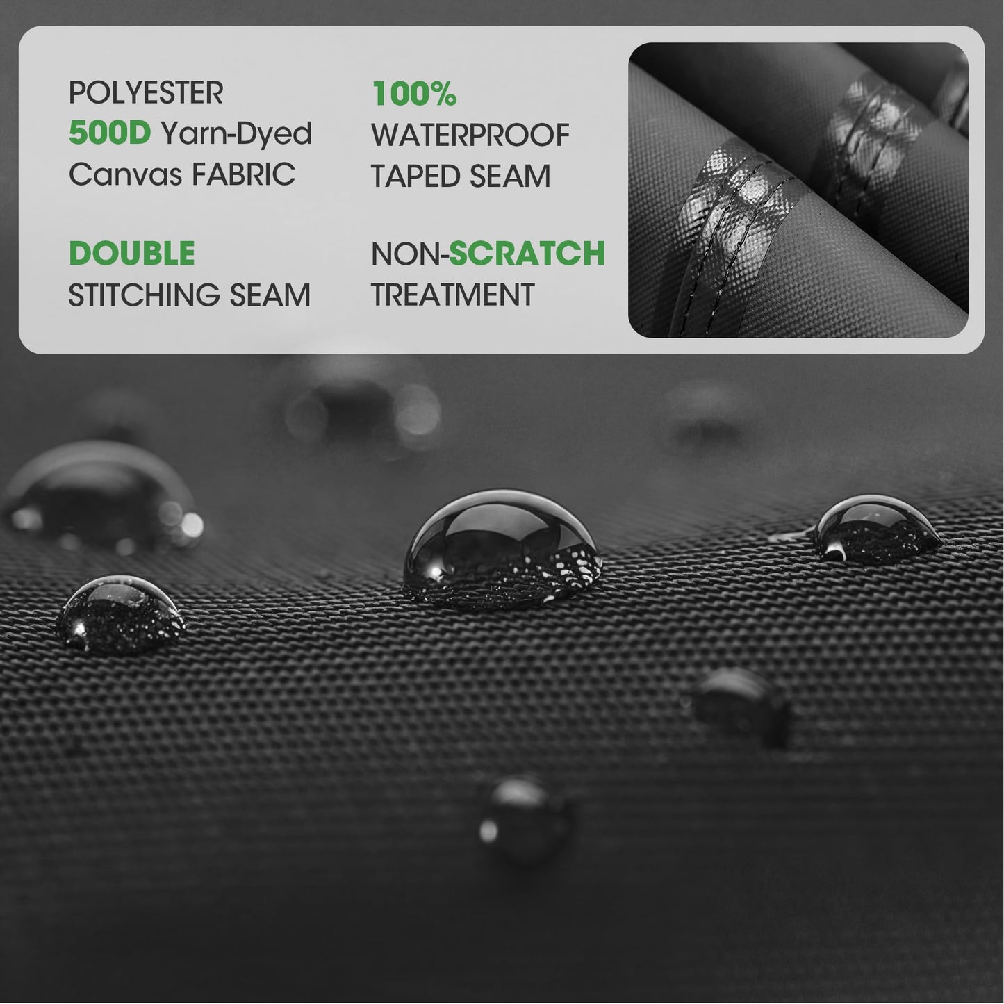 SIHAIAN 10 x 20 Ft Carport Replacement Canopy Cover with Sidewall(No Frame) Easy to Set up Carport Canopy, 500D Heavy-Duty Garage Top Tent Tarp Waterproof and UV Protected (Only Canopy Cover) Black