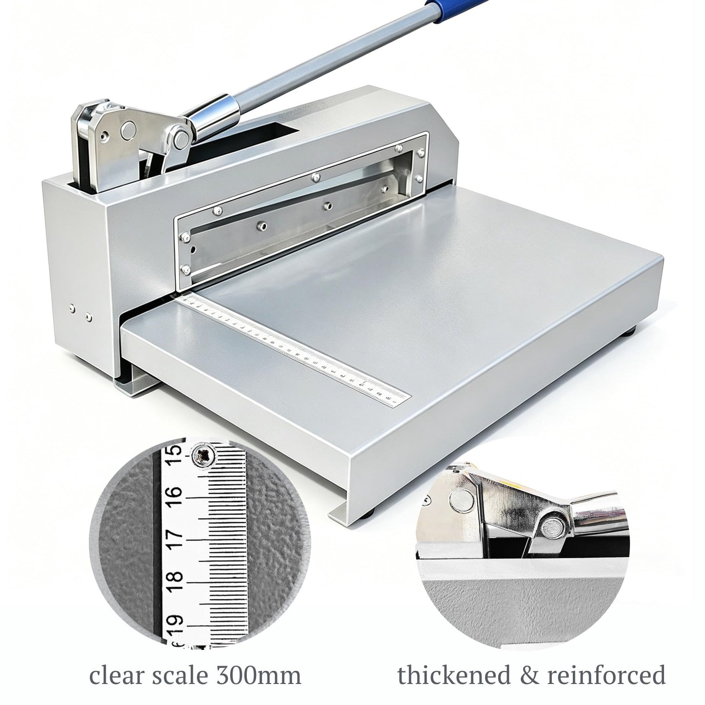 Manual Guillotine Sheet Metal Cutter, 12.4" Heavy Duty Sheet Metal Shears for Cutting Copper Aluminum PCB Board Circuit, Precise Clean Metalworking Cutter Machine with Safety Guard & Scale