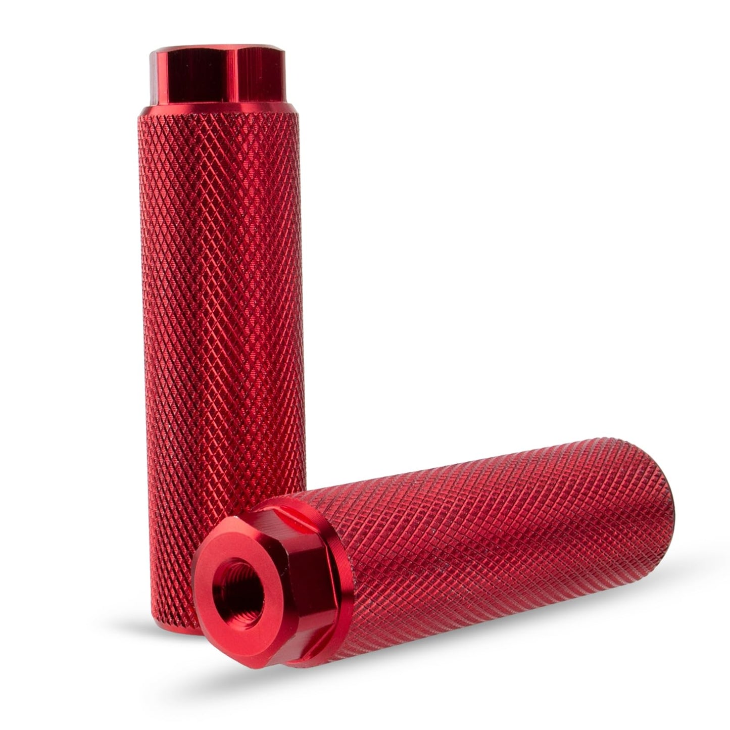 Shwsed Bike Pegs, Aluminum Anti-Skid BMX Bicycle Foot Pegs for Mountain Bike Cycling, Stunt Pegs Fit 3/8 inch Axles (Red)