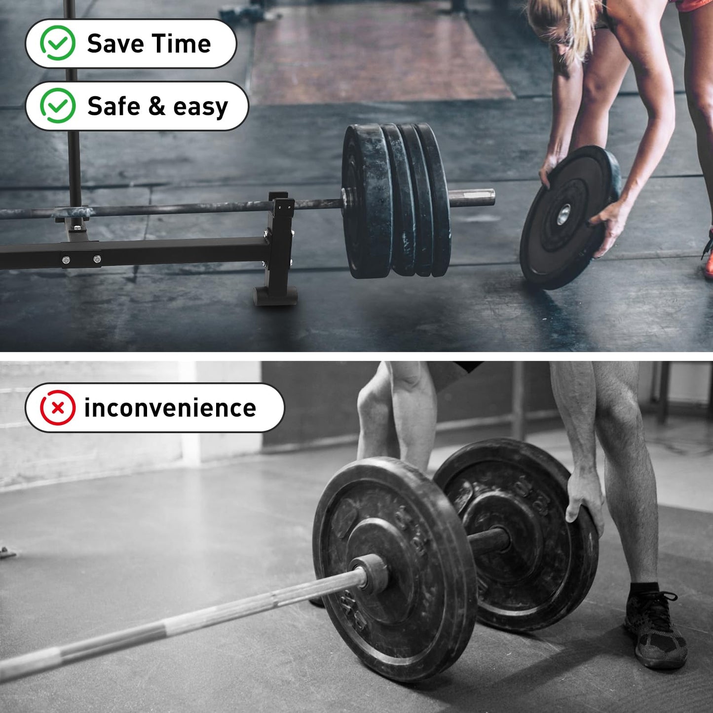 WYGVNR Heavy Duty Deadlift Barbell Jack Weight Lifting Olympic Barbell Changing Weight Plates for Deadlifting, Powerlifting, and Weightlifting - 900lb Capacity