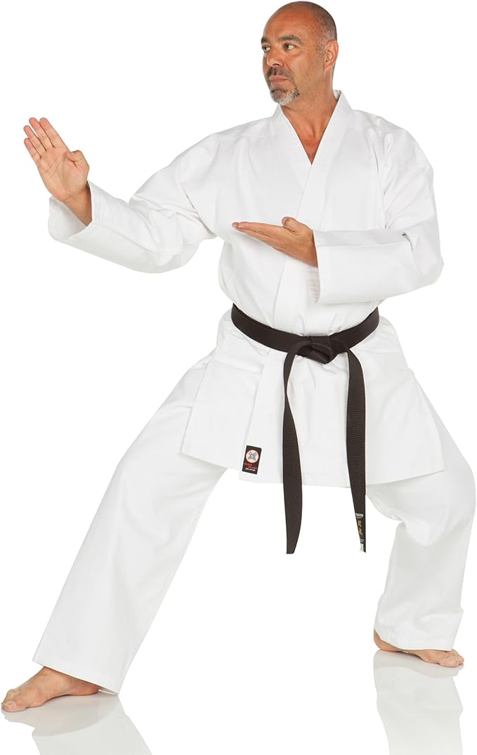 Ronin Medium Weight Karate GI Middleweight Martial Arts Karate Uniform - 9.5 oz Cotton, White Belt Included