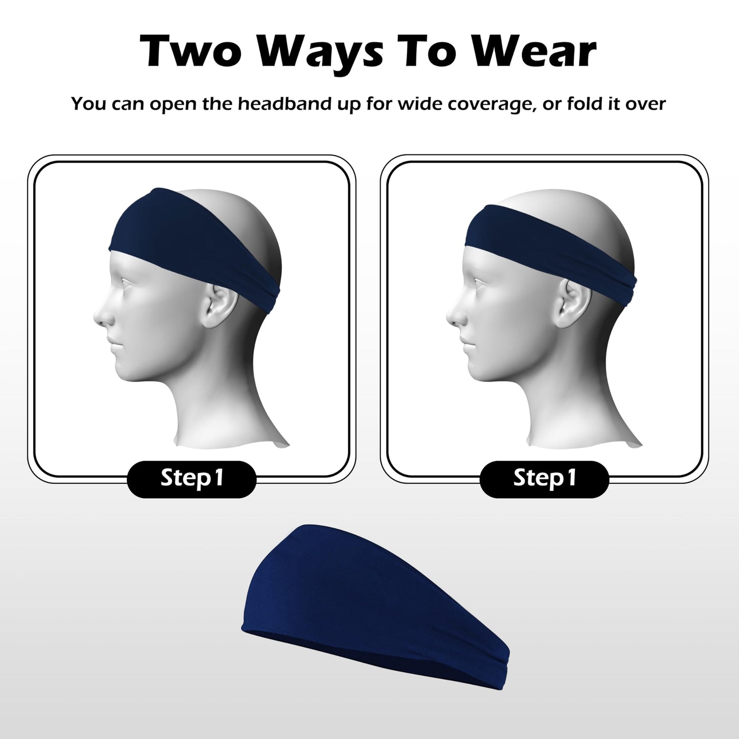 Headbands for Women, 12PCS Wide Stretchy Sports Hair Bands, Elastic Soft Fashion Head Bands, Non-Slip Running Sweatbands for Fashion, Washing Face, Workouts, Yoga, Daily Use