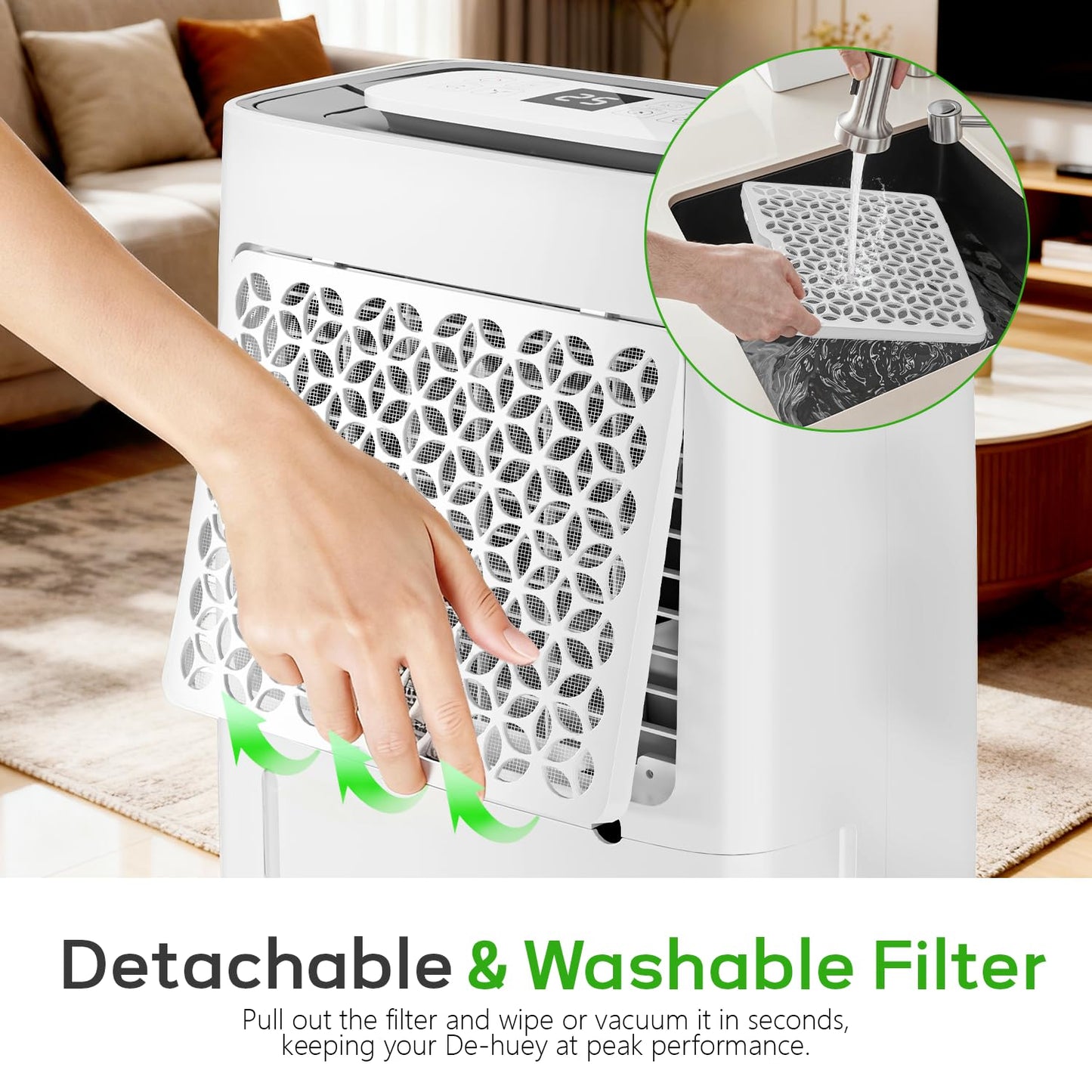 Manastin 5500 Sq.Ft Dehumidifier for Basement with Drain Hose, 80 Pints/Day (Standard 50 Pint), Energy Efficient Dehumidifier with Air Purifier Combo, Timer & Child Lock, for Large Room, Home, Garage