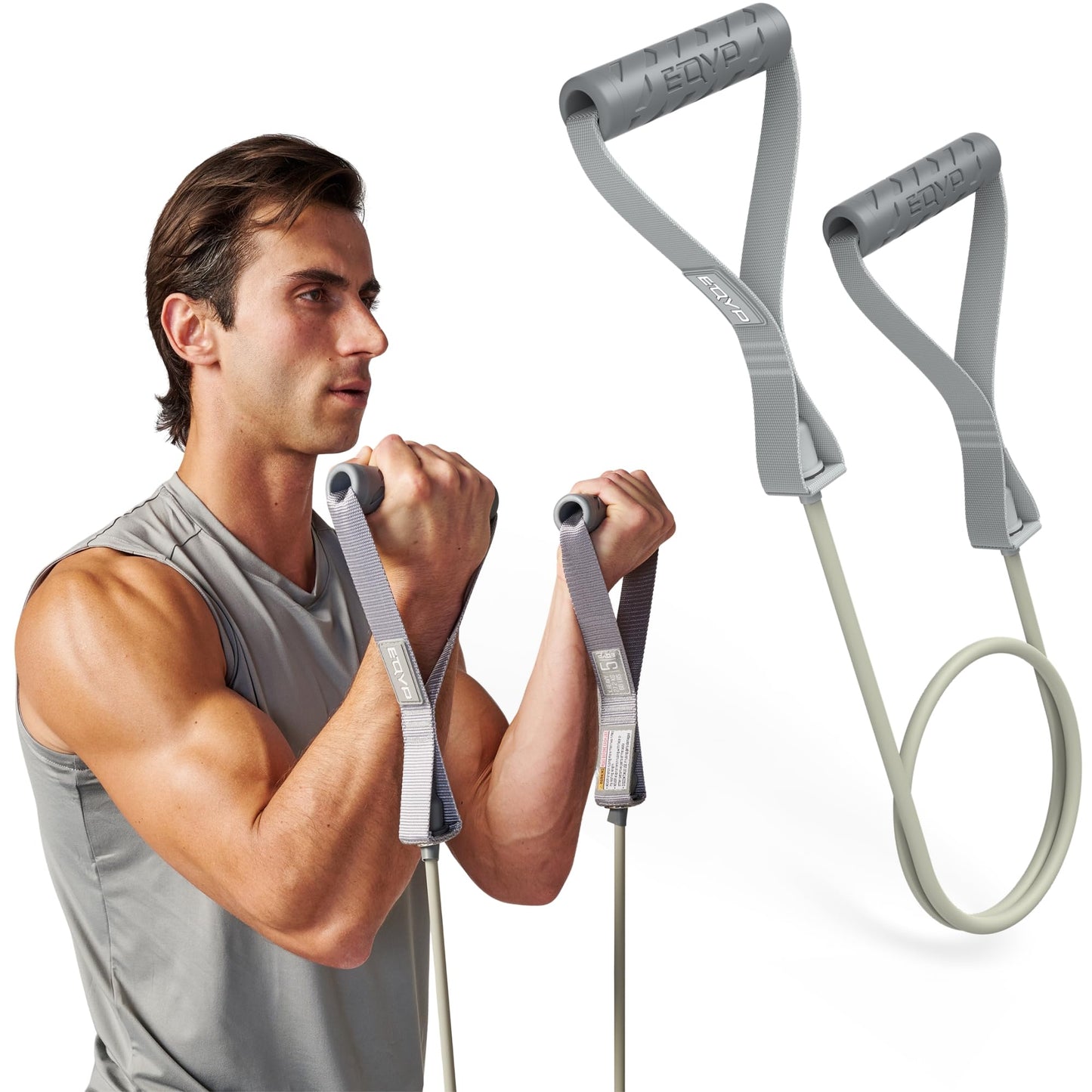 EQYP Resistance Bands Handles X.Heavy 60lbs – Workout Bands Resistance for Working Out, Home Gym Exercise Tubes, Strength Training, Stretching & Physical Therapy