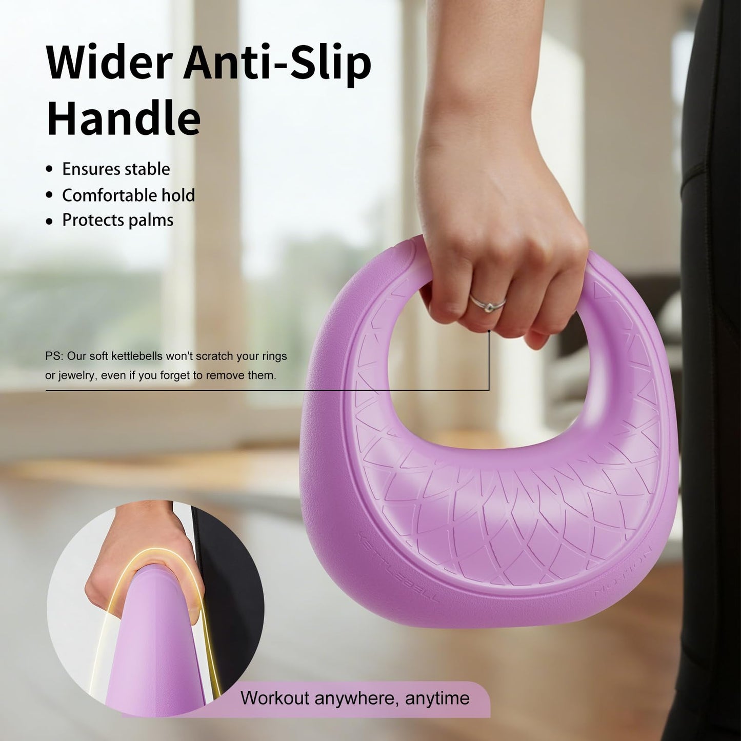 KYVYZOIC Soft Kettlebell, Kettlebells Anti-Slip Grip with Cushioned Impact-Resistant Base, Strength Training Kettlebells Sets for Home Workouts, Kettlebell for Women/Men/Beginners - Purple