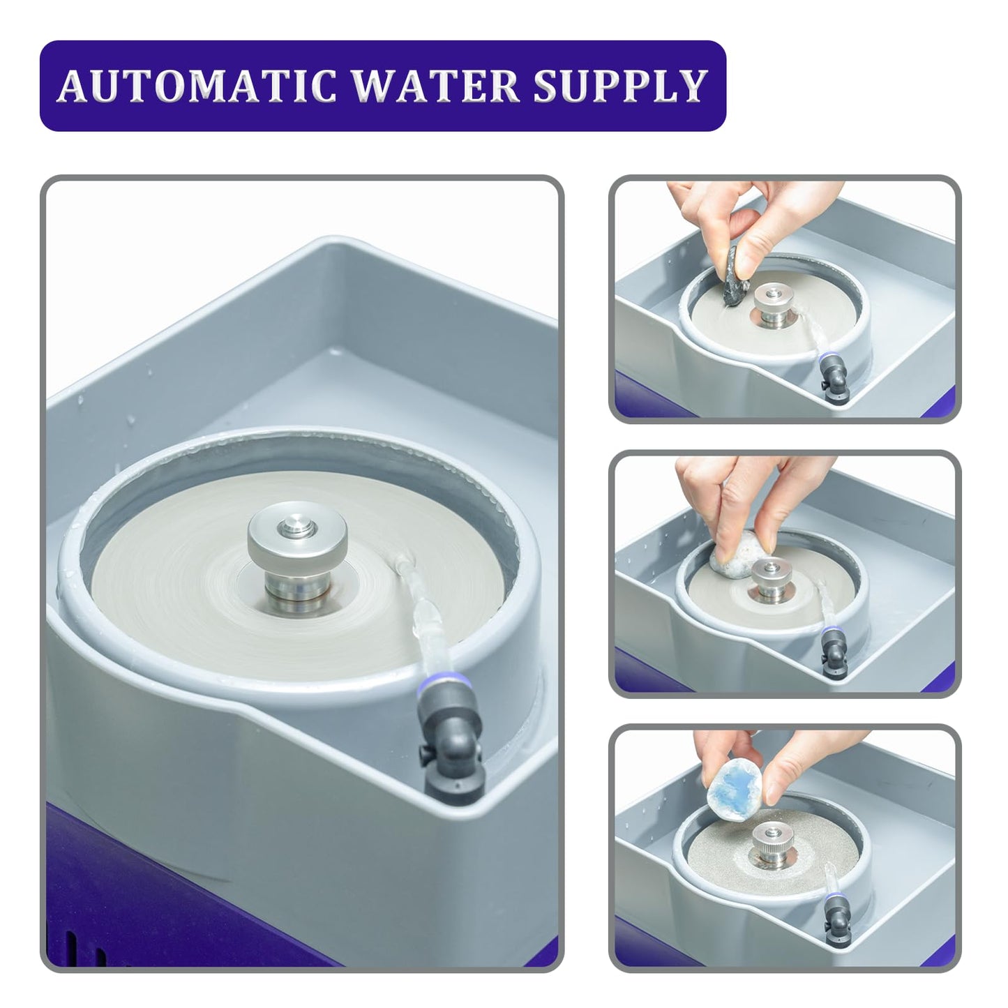 4” Flat Grinding Machine Stone Rock Polisher, Grinder, Shaper Shaping and Polishing Tools, Mineral Rock Polishing Machines, Grinding Machines