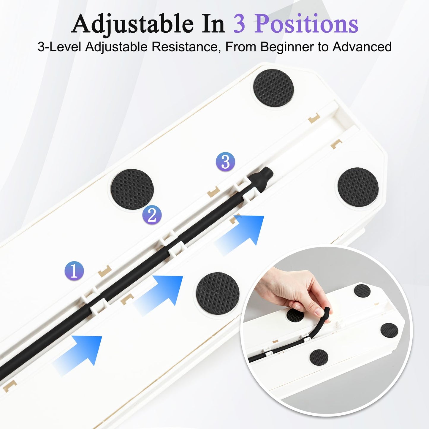 Pilates Reformer Board Set 12-in-1 Portable Pilates Board for Home Workout Core & Abs Toning Full Body Sculpting Equipment White
