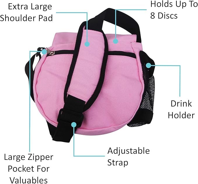 Kestrel Black Disc Golf Bag - Fits 6-10 Golf Discs + Bottle - For Beginner & Advanced Golfers - Extremely Durable Canvas - Frisbee Golf Bag - Small Sling/Shoulder Disc Golf Bag For Men & Women