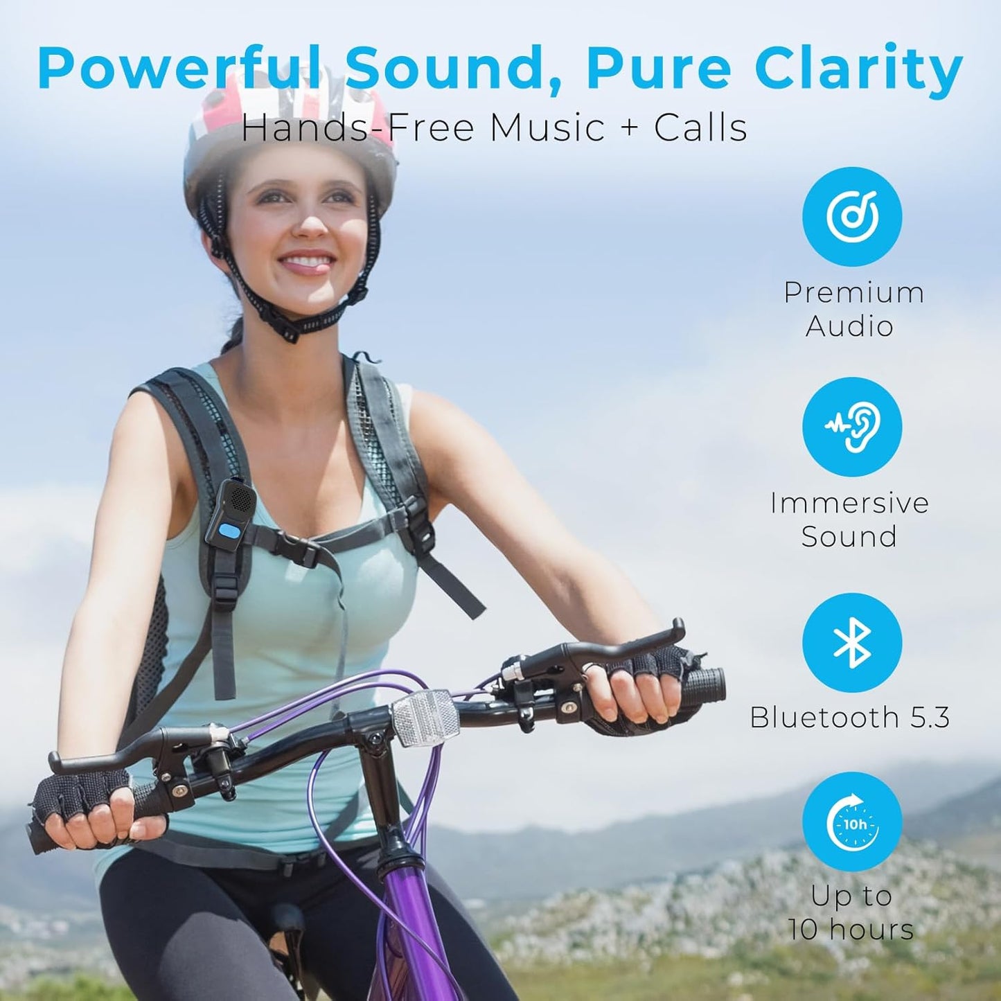 QUEENLINK 10H IPX7 5.3, Wearable Bluetooth Speaker, Working Time Clip On Portable Mini Personal Speaker, Waterproof