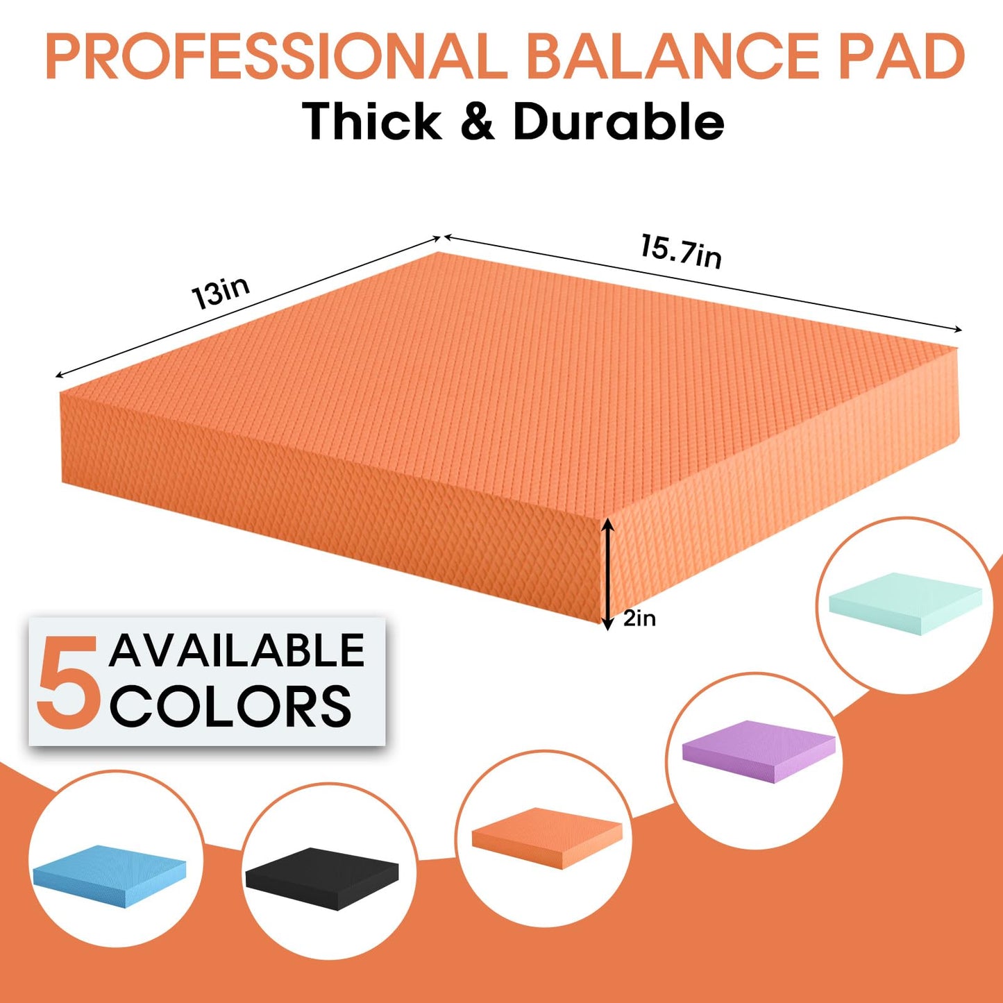 MBHKRRS Balance Pad – Stability Trainer for Balance, Stretching, Physical Therapy, Exercise, Mobility, Rehabilitation and Core Training Non-Slip Closed Cell Foam Premium Balance Pad Knee Pad (orange)