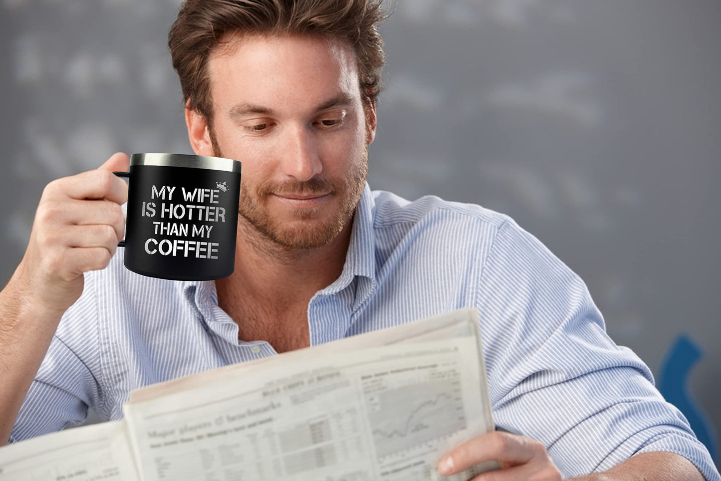 RHYTHMHEART Christmas Gifts for Husband from Wife - Gifts for Him - Husband Mug Coffee 14oz Black