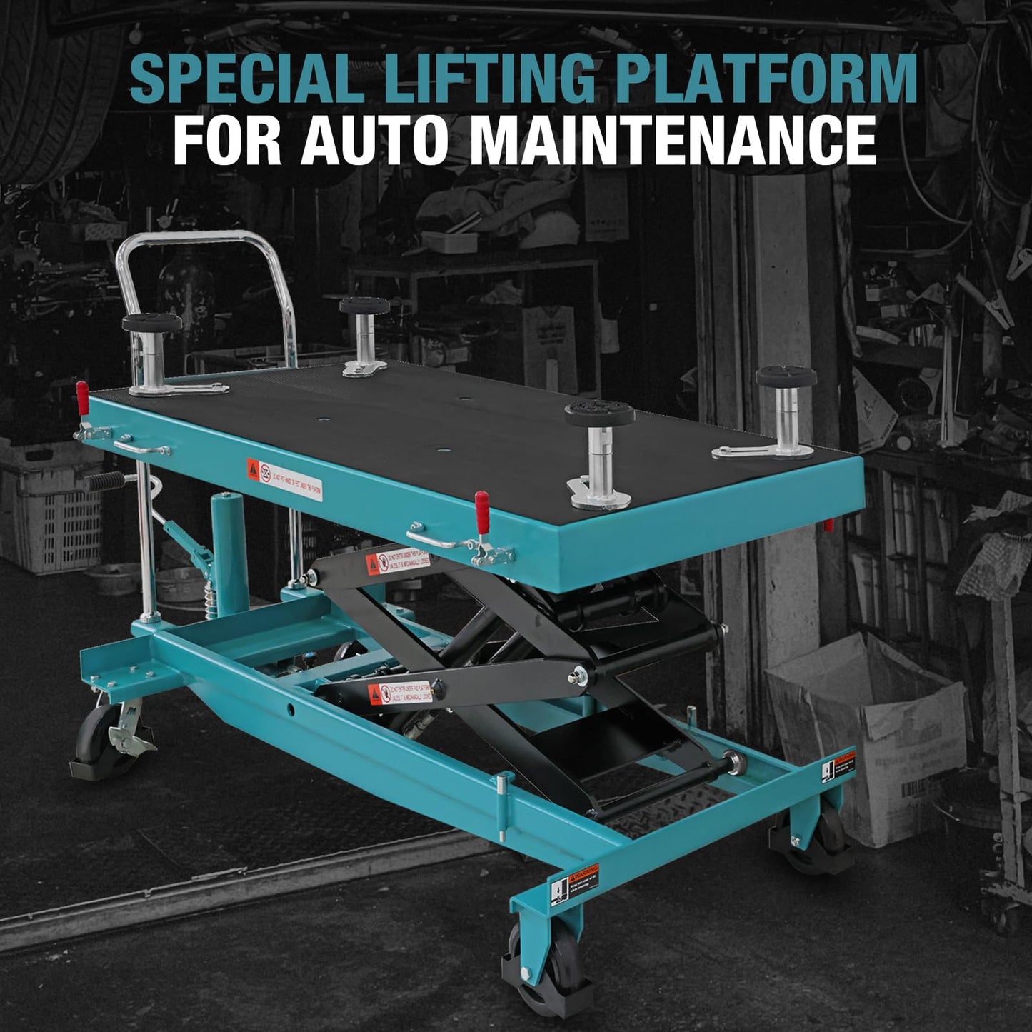 Big RED ATDP10001R Torin 1-Ton Battery Lift Table: Hydraulic Platform for Safe EV/Hybrid Battery Removal & Repair, Insulated Adjustable Tray, Dual Cylinder