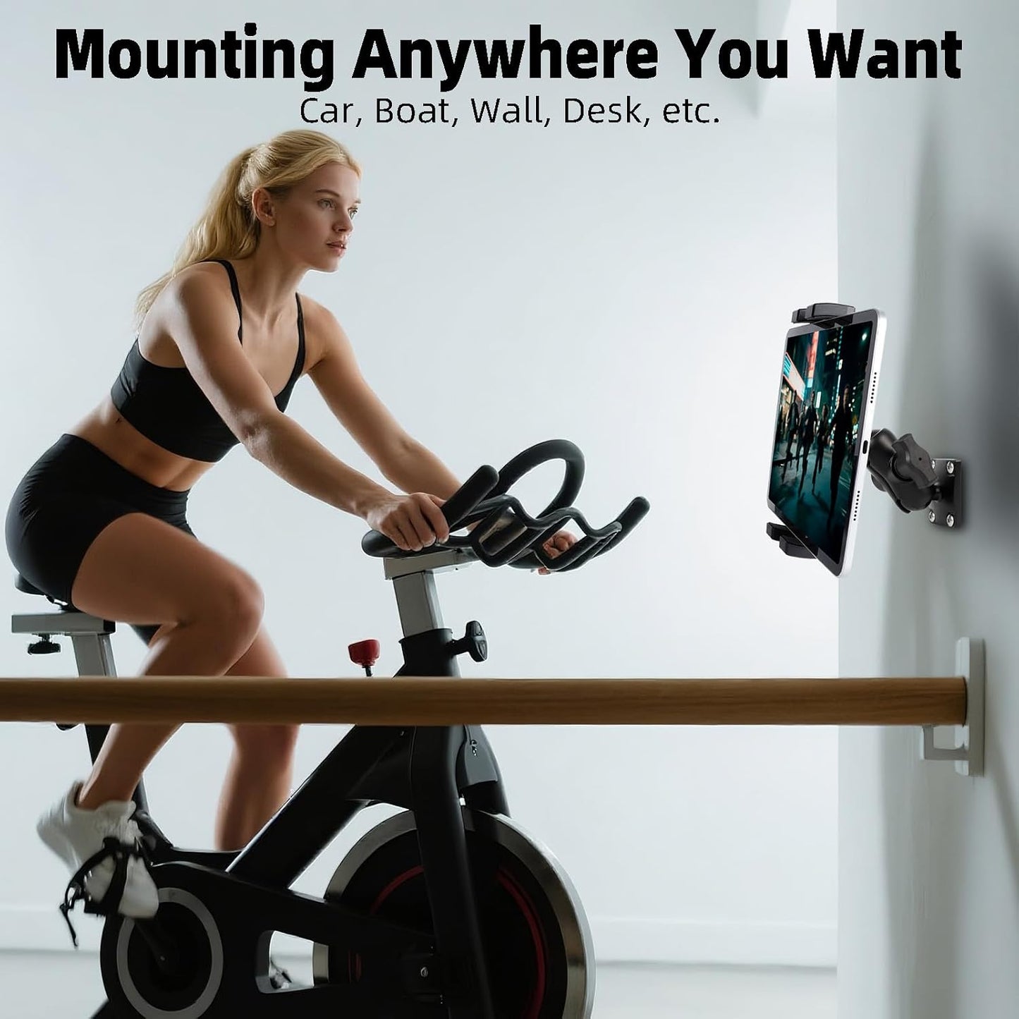 FPN 1" Ball Mount with Aluminum Alloy Square Plate & Short Double Socket Arm, Universal Electronic Device Mounting Base